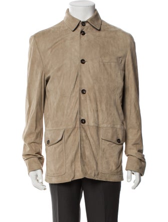 Luciano Barbera Leather Utility Jacket