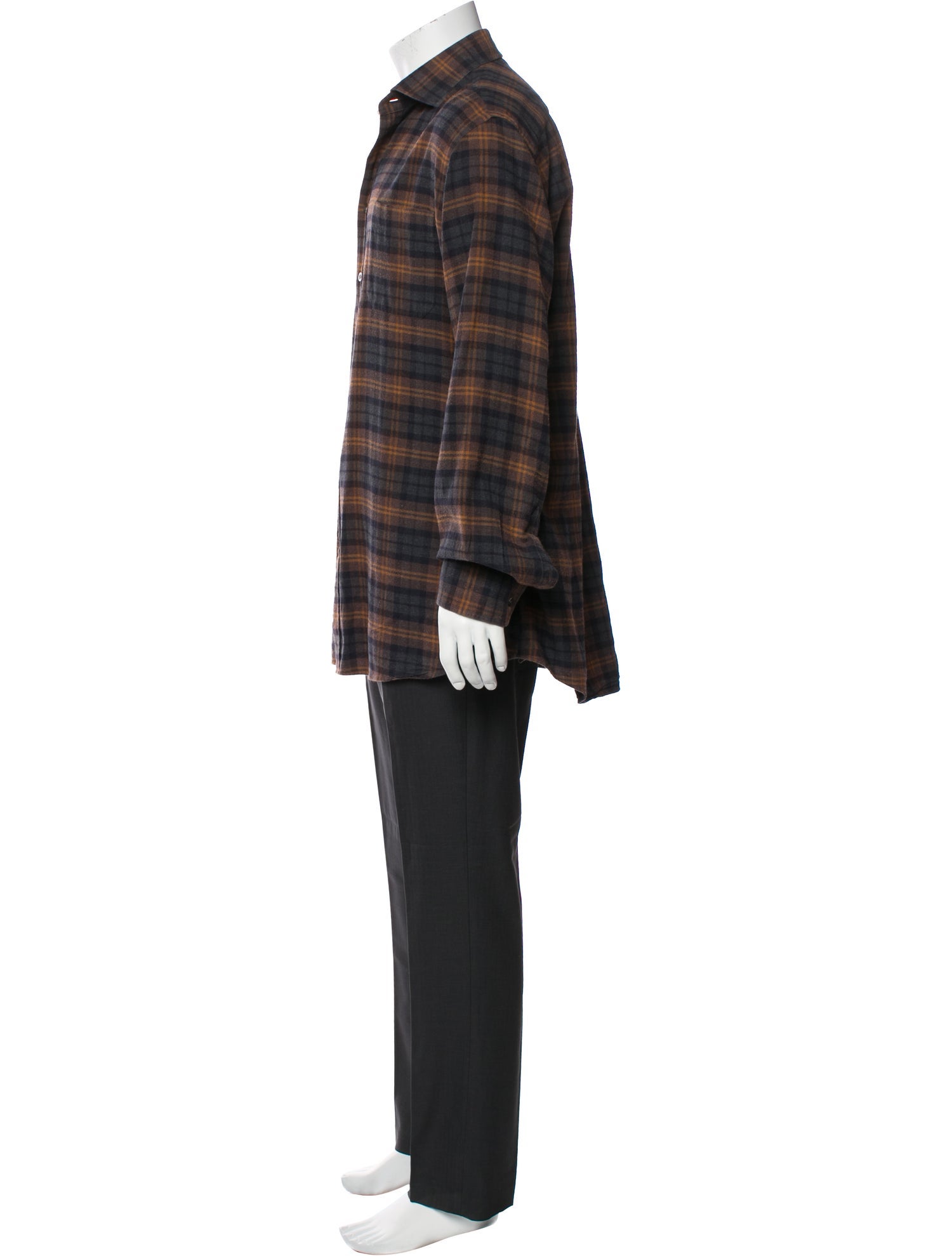 Luciano Barbera Plaid Print Long Sleeve Shirt
