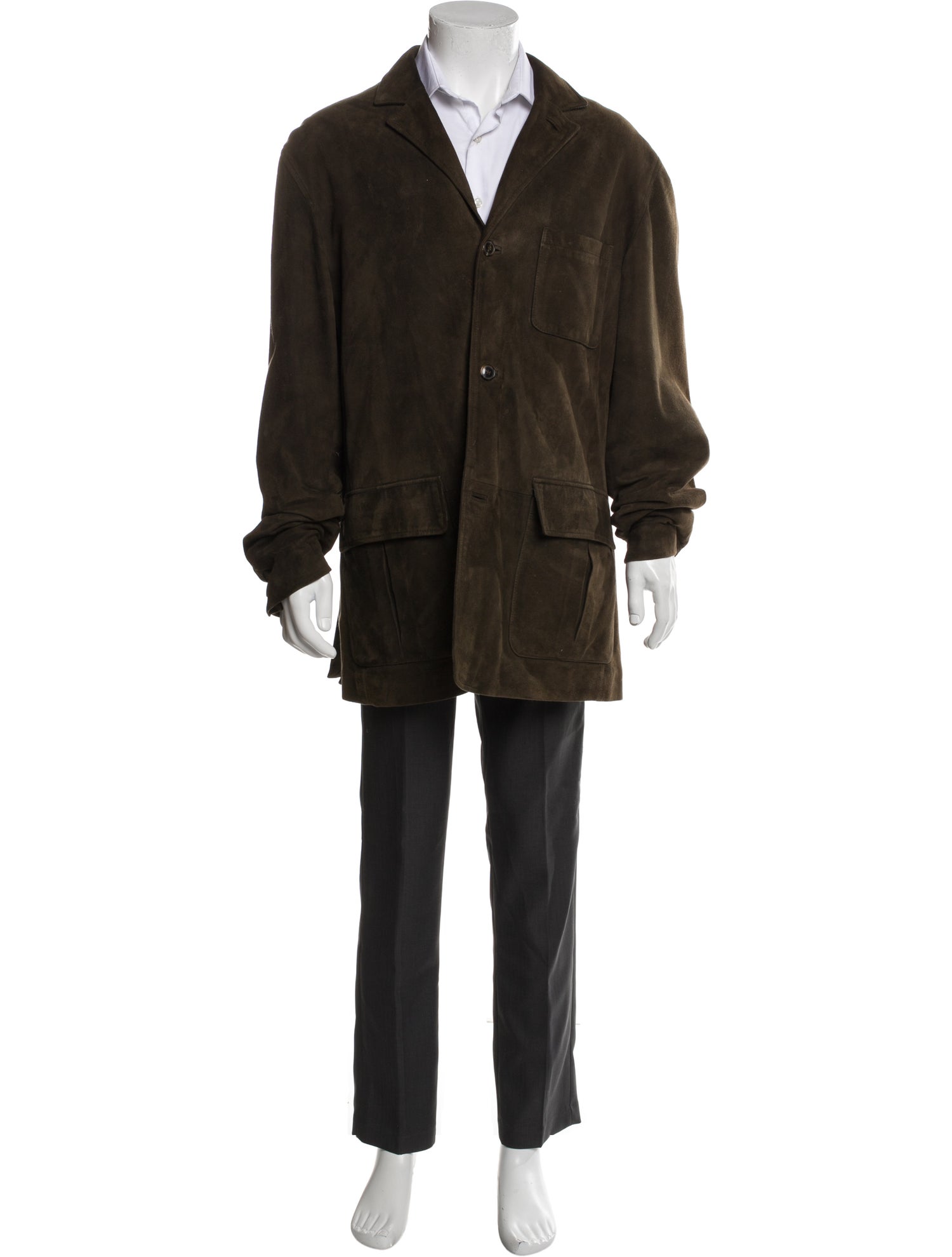 Luciano Barbera Leather Overcoat