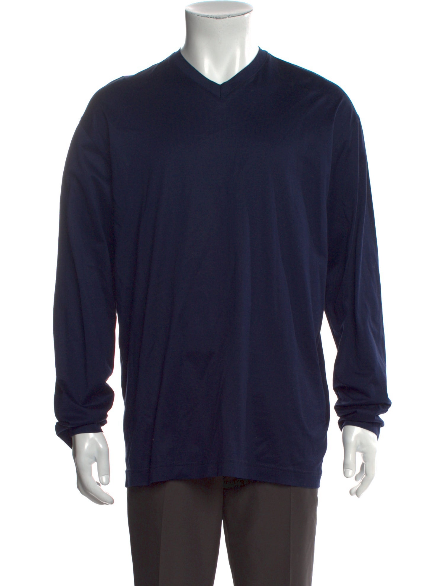 Luciano Barbera V-Neck Long Sleeve Henley
