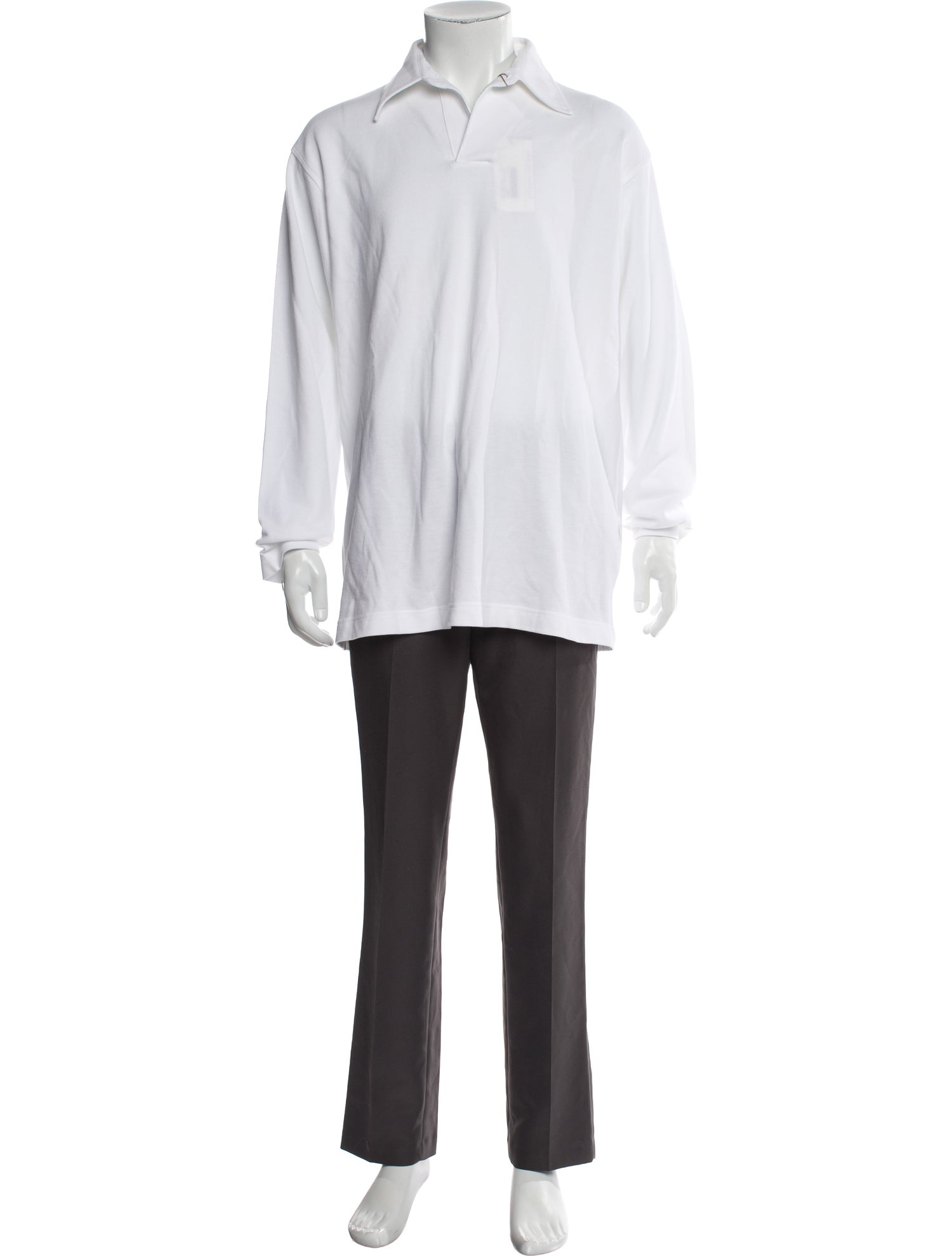 Luciano Barbera Collar Long Sleeve Polo Shirt