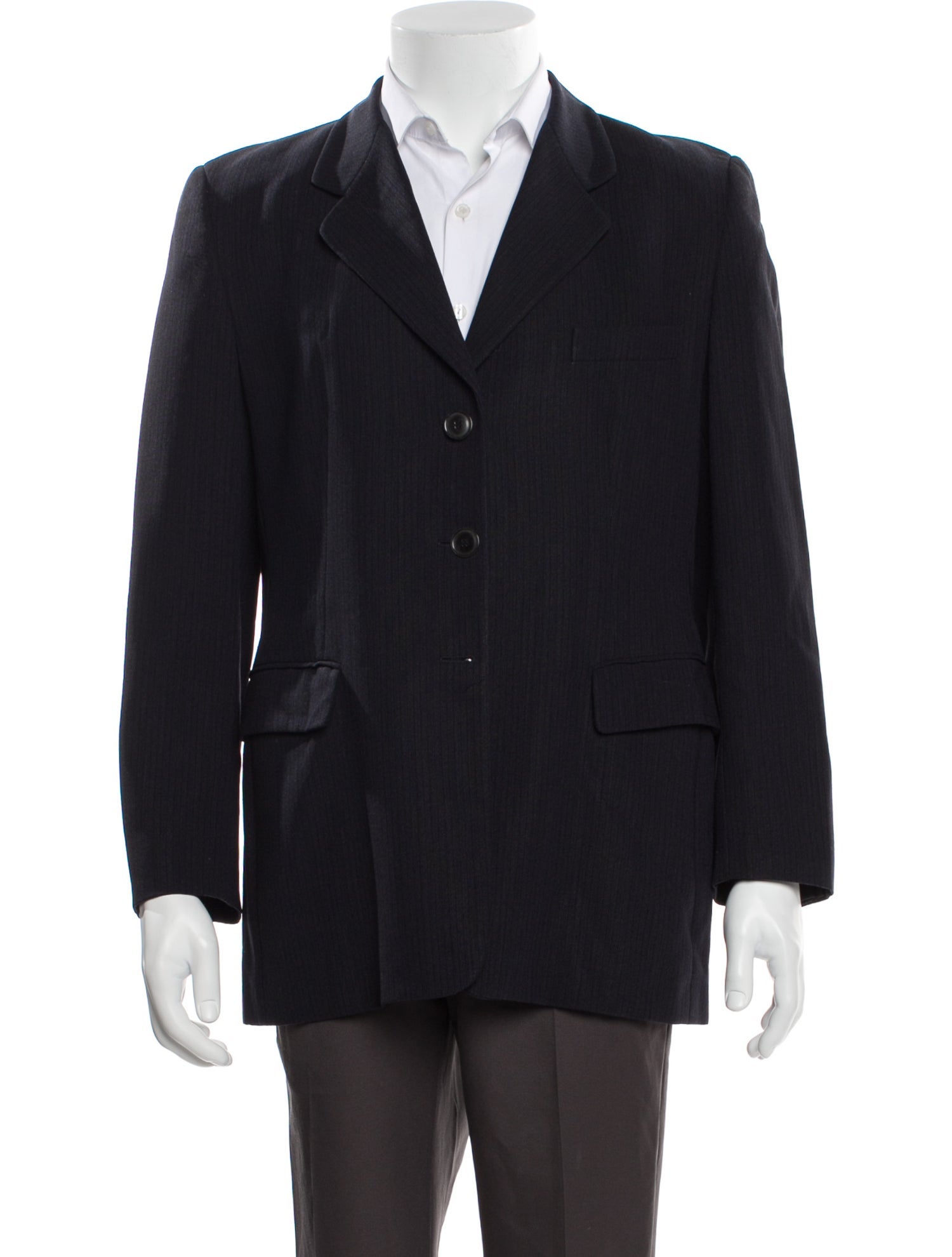 Luciano Barbera Wool Striped Blazer