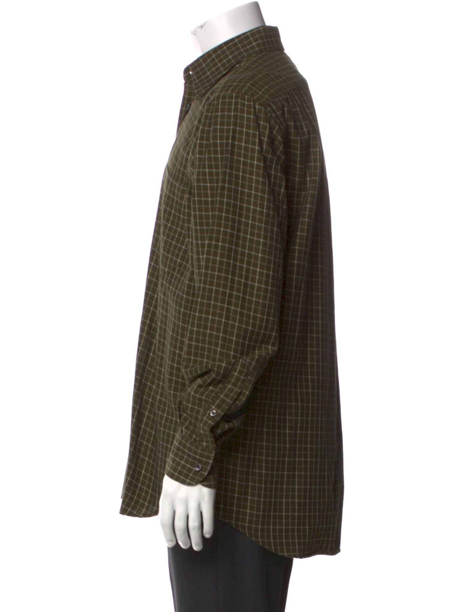 Luciano Barbera Plaid Print Long Sleeve Dress Shirt