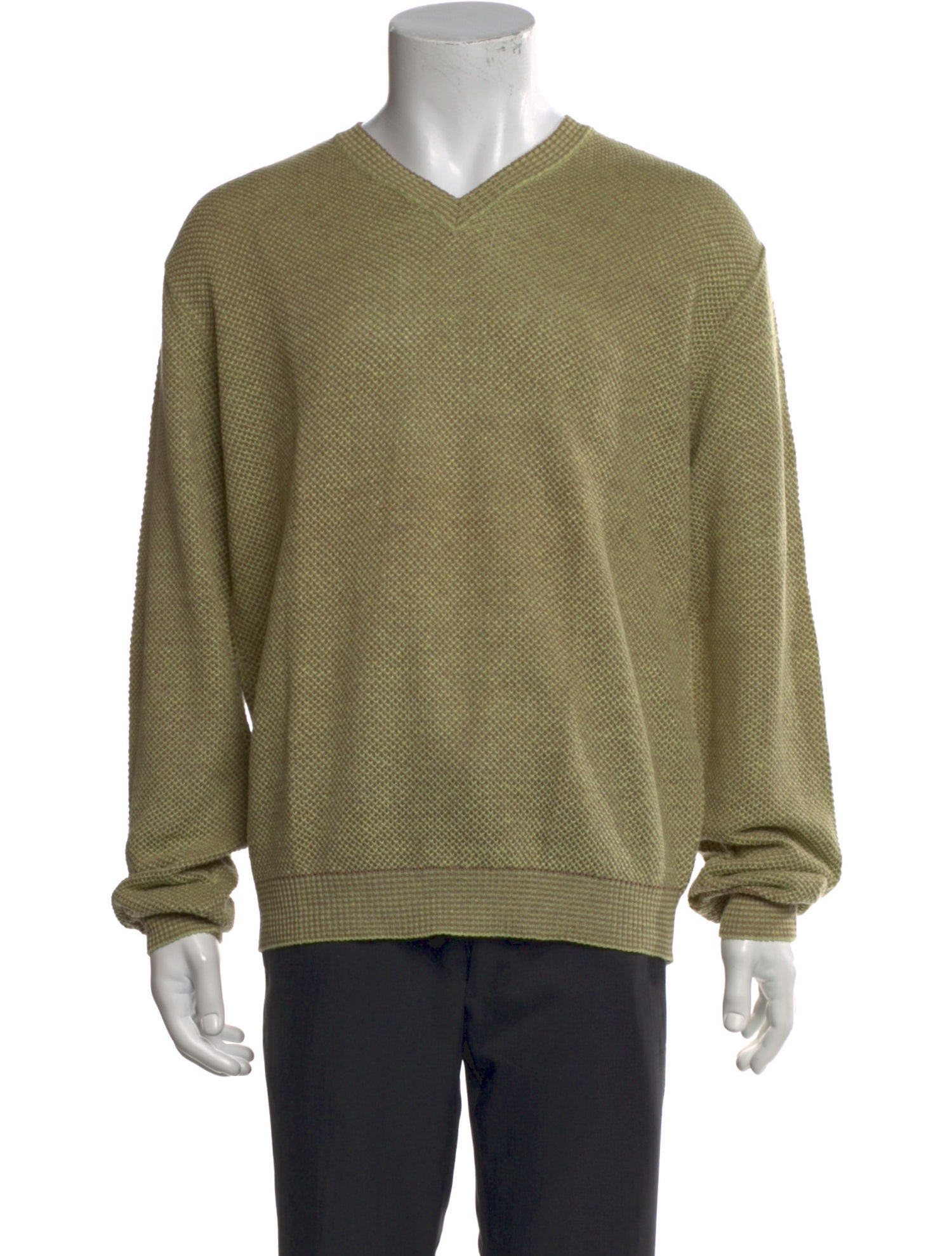 Luciano Barbera Linen V-Neck Pullover