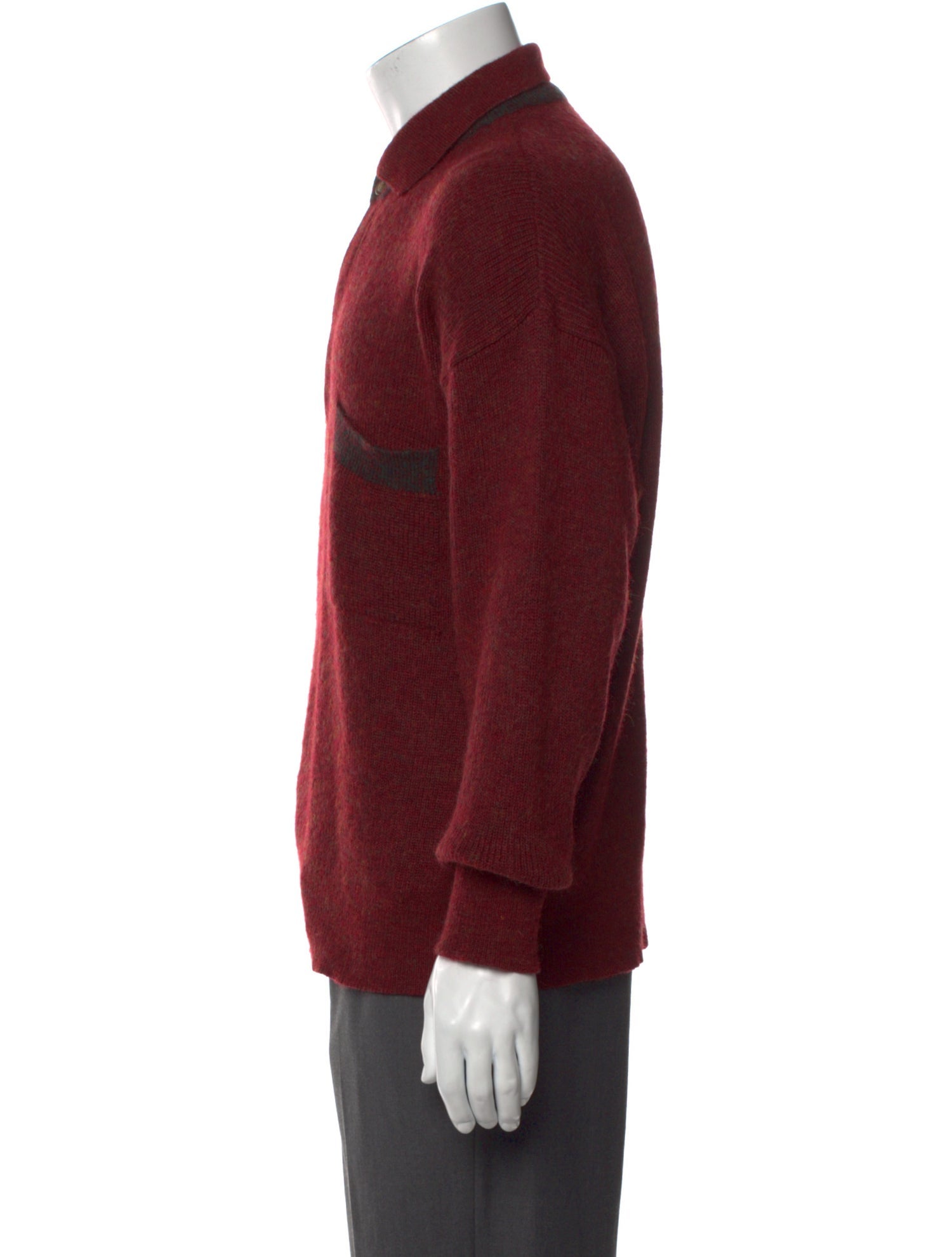 Luciano Barbera Wool Collar Polo Sweater