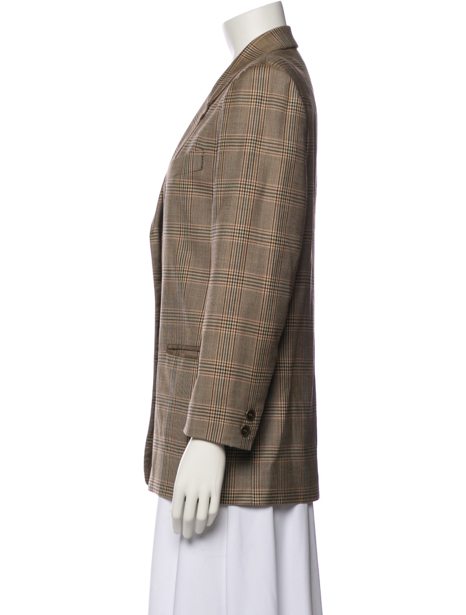Luciano Barbera Wool Plaid Print Blazer