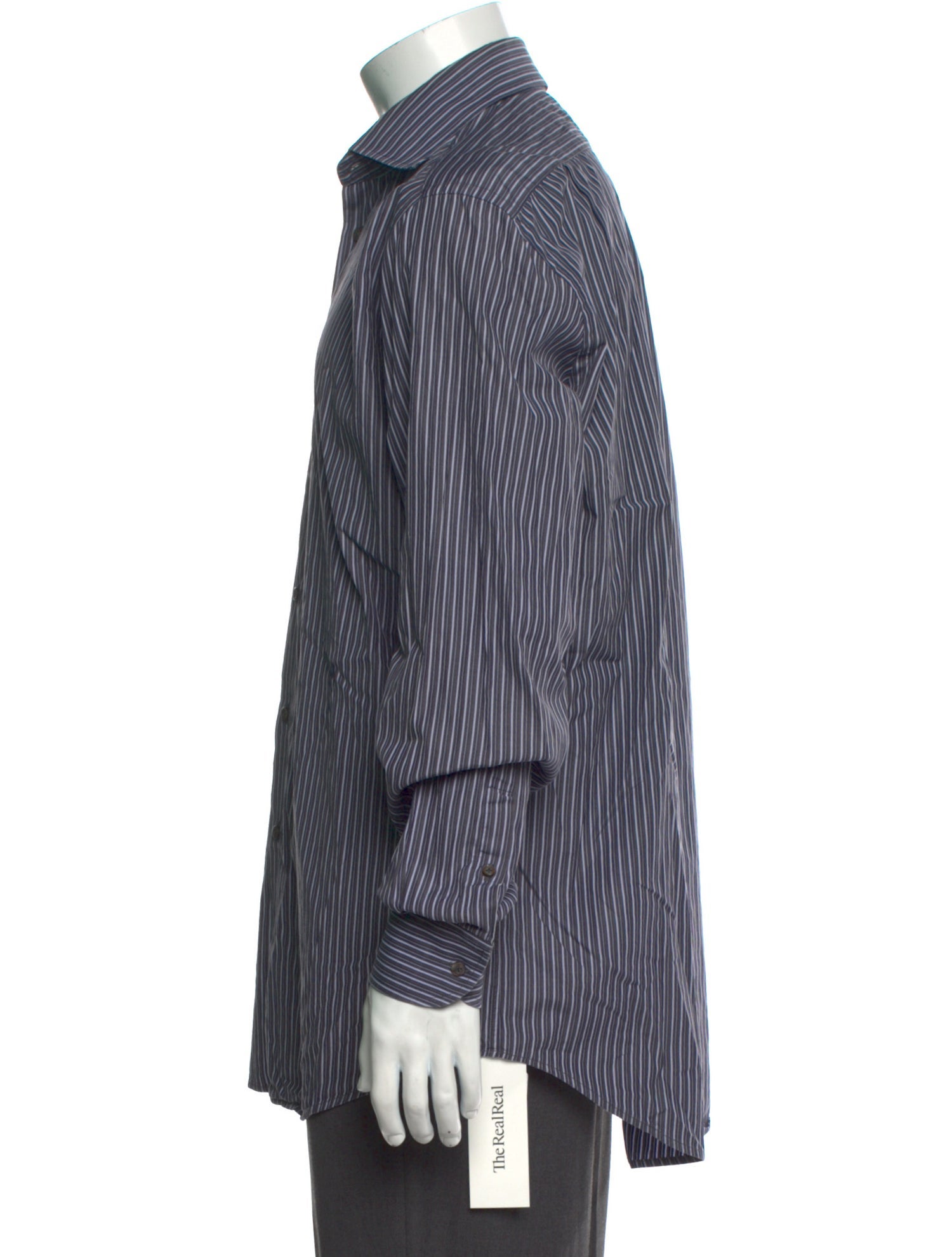 Luciano Barbera Striped Long Sleeve Dress Shirt