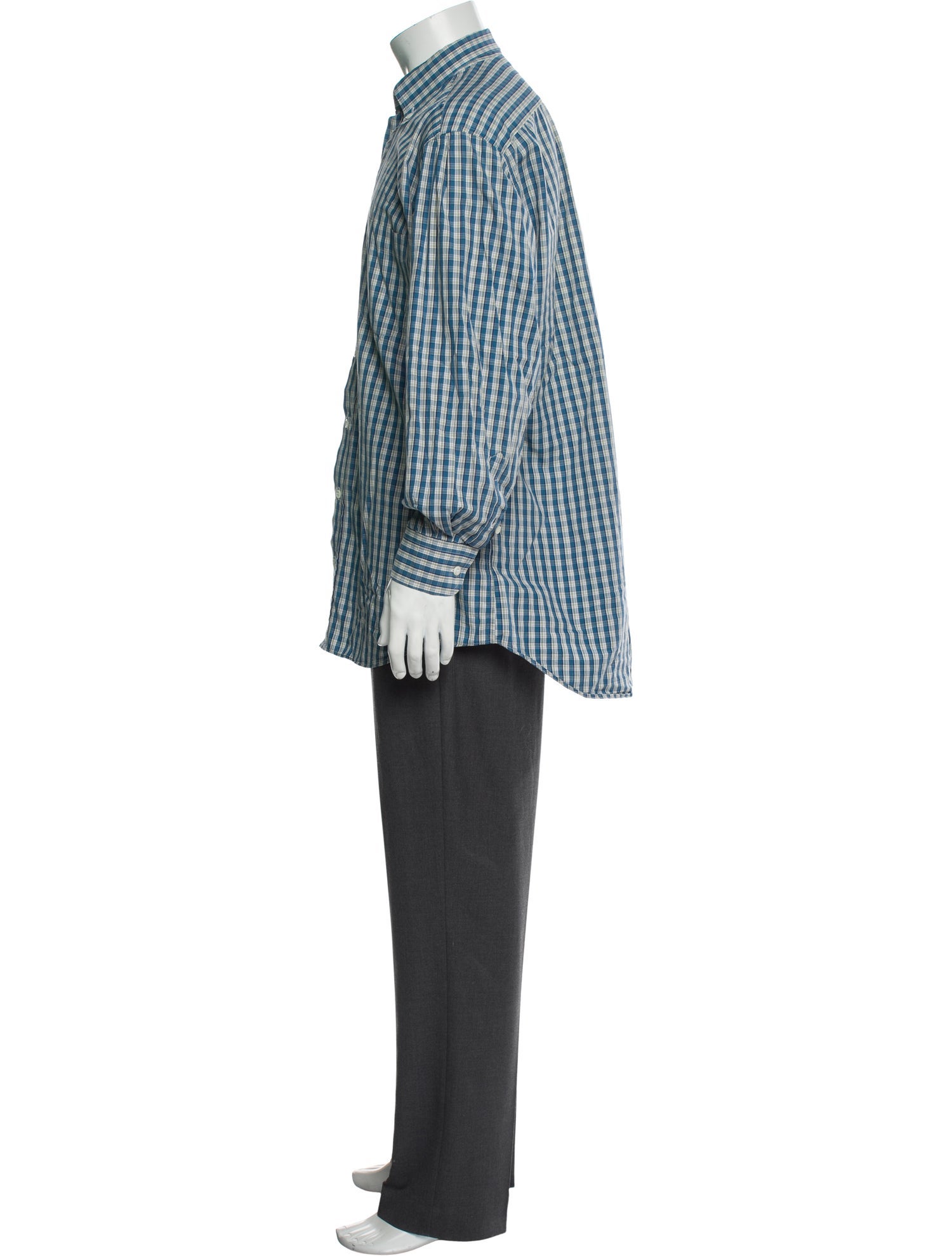 Luciano Barbera Plaid Print Long Sleeve Dress Shirt