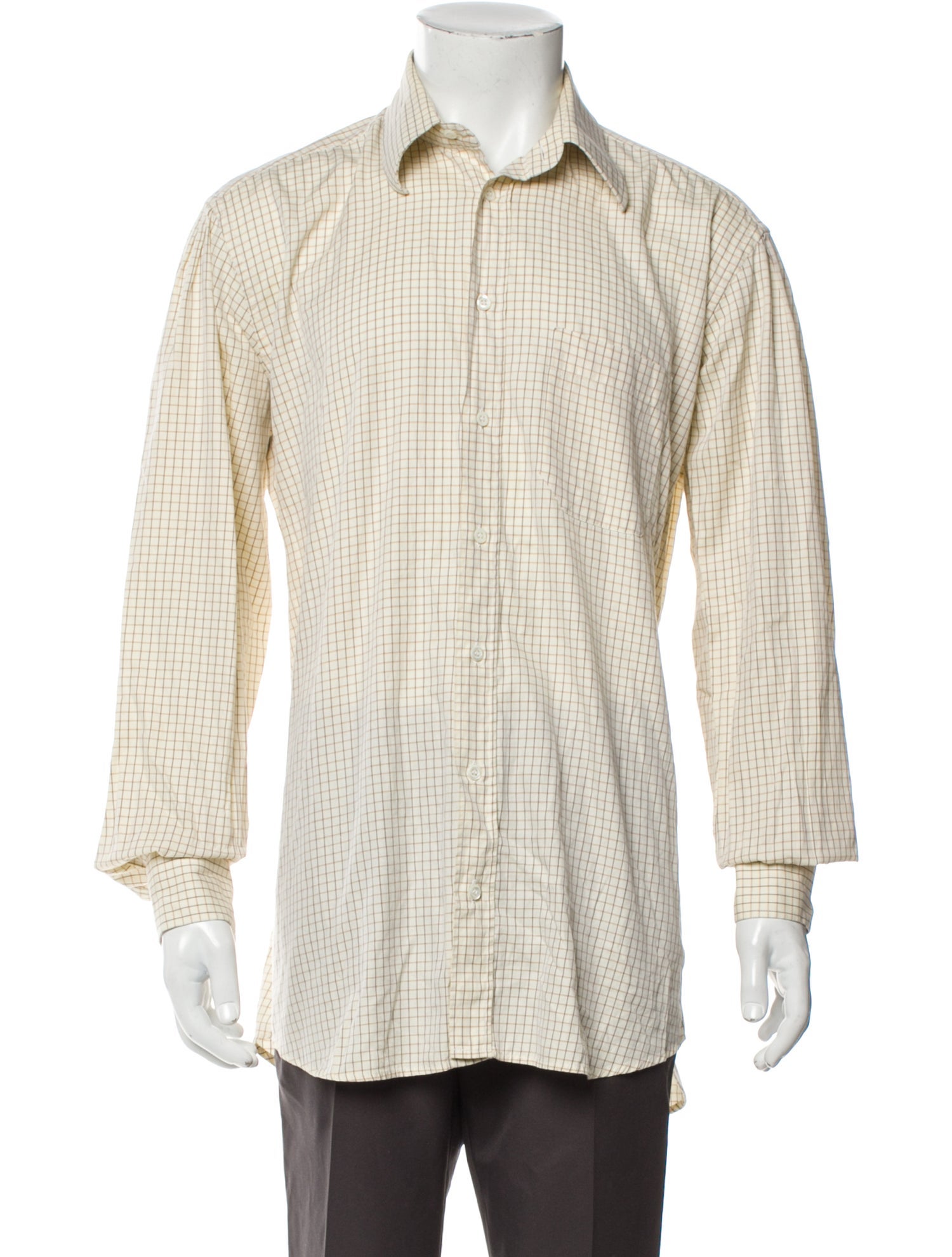 Luciano Barbera Plaid Print Long Sleeve Dress Shirt