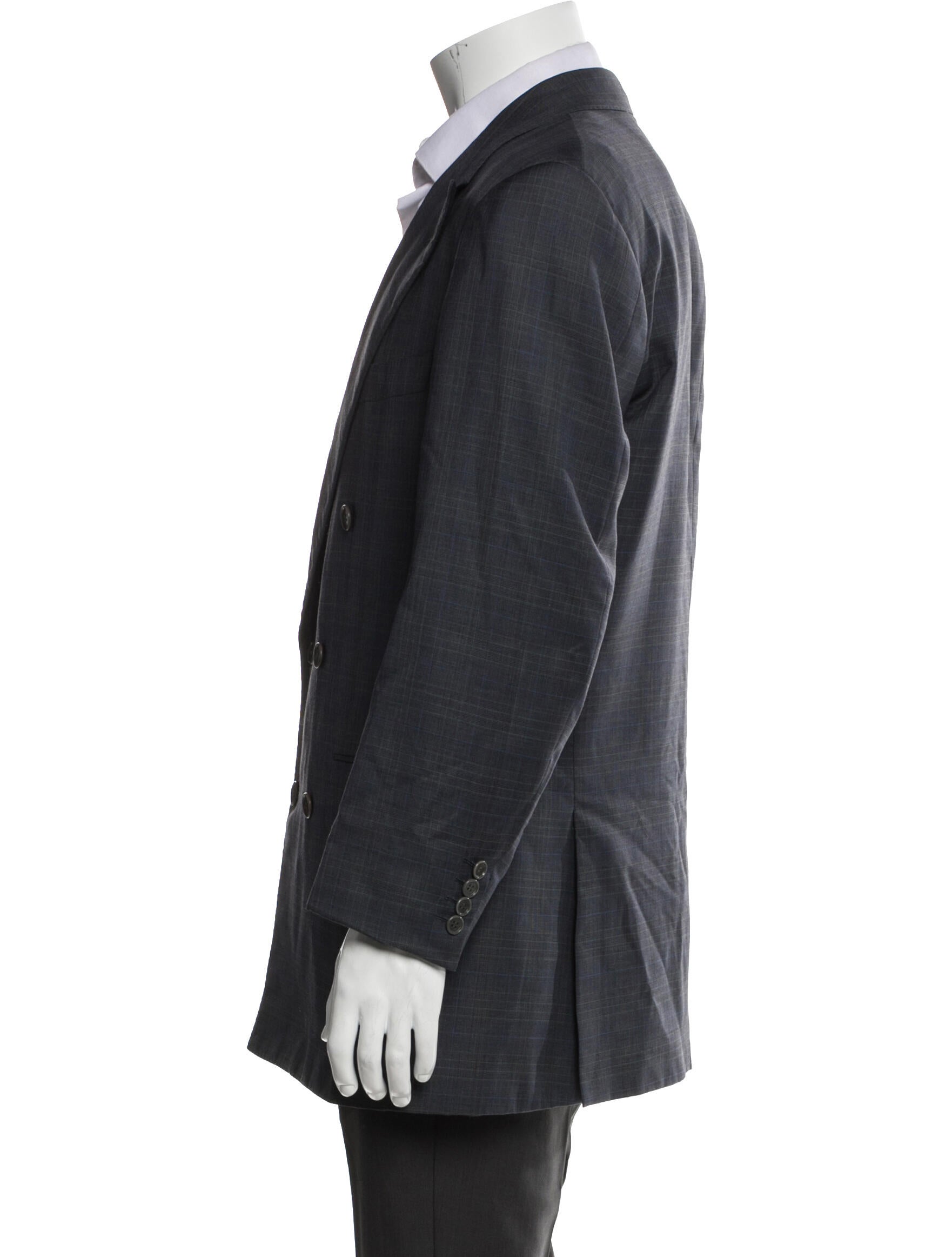 Luciano Barbera Wool Plaid Print Blazer