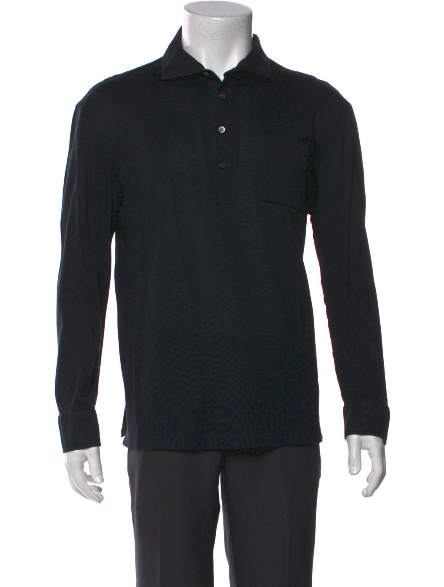 Luciano Barbera Collar Long Sleeve Polo Shirt