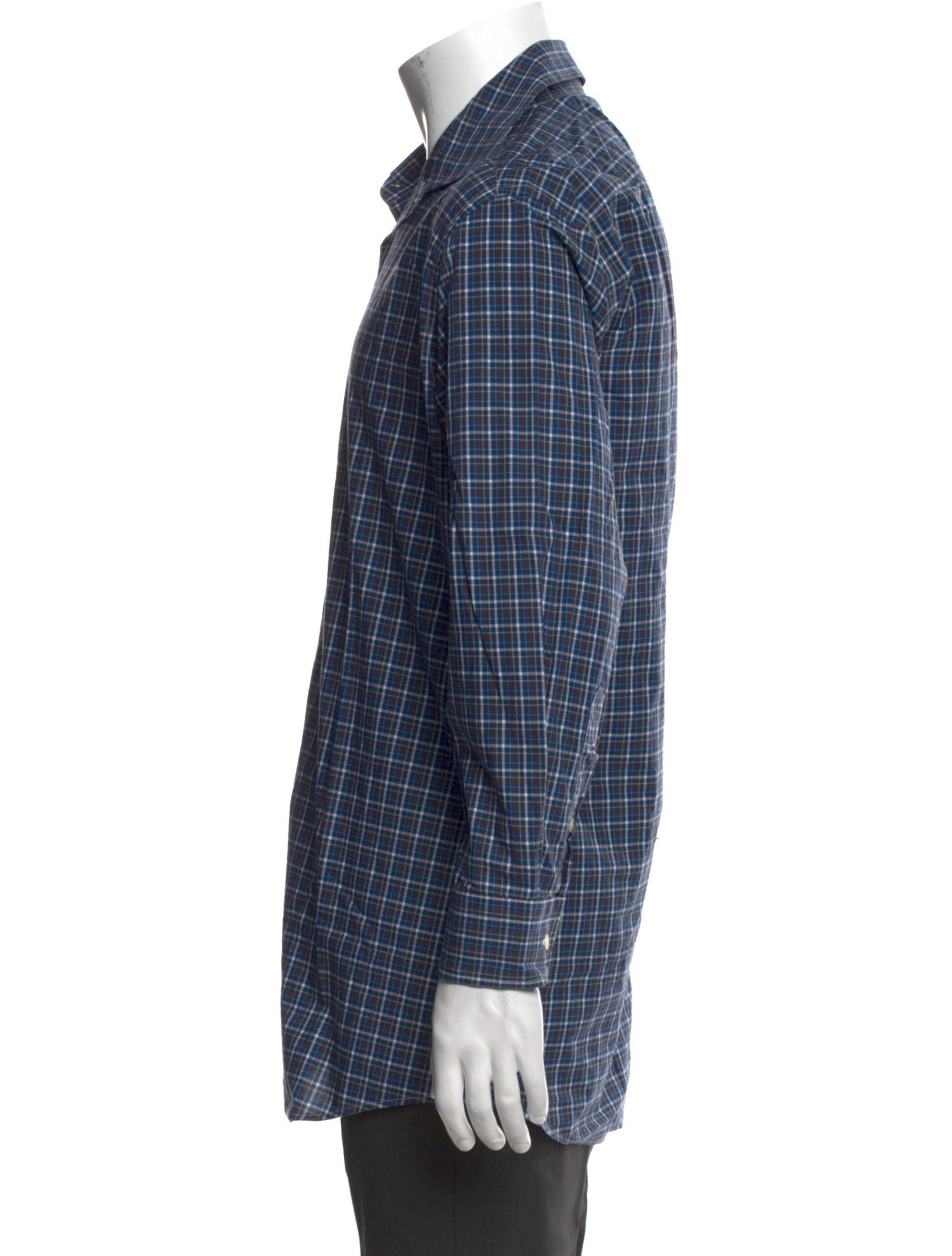 Luciano Barbera Plaid Print Long Sleeve Dress Shirt