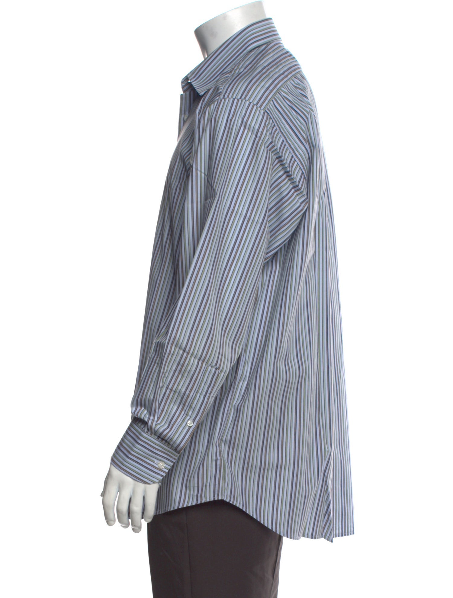 Luciano Barbera Striped Long Sleeve Dress Shirt