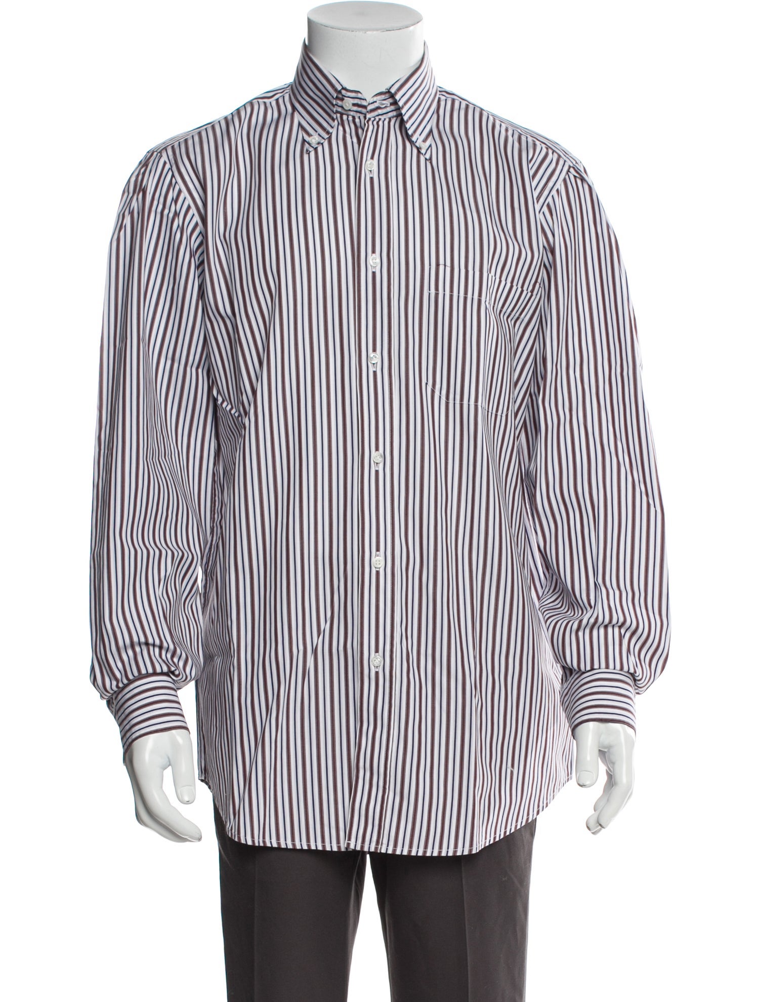 Luciano Barbera Striped Long Sleeve Dress Shirt