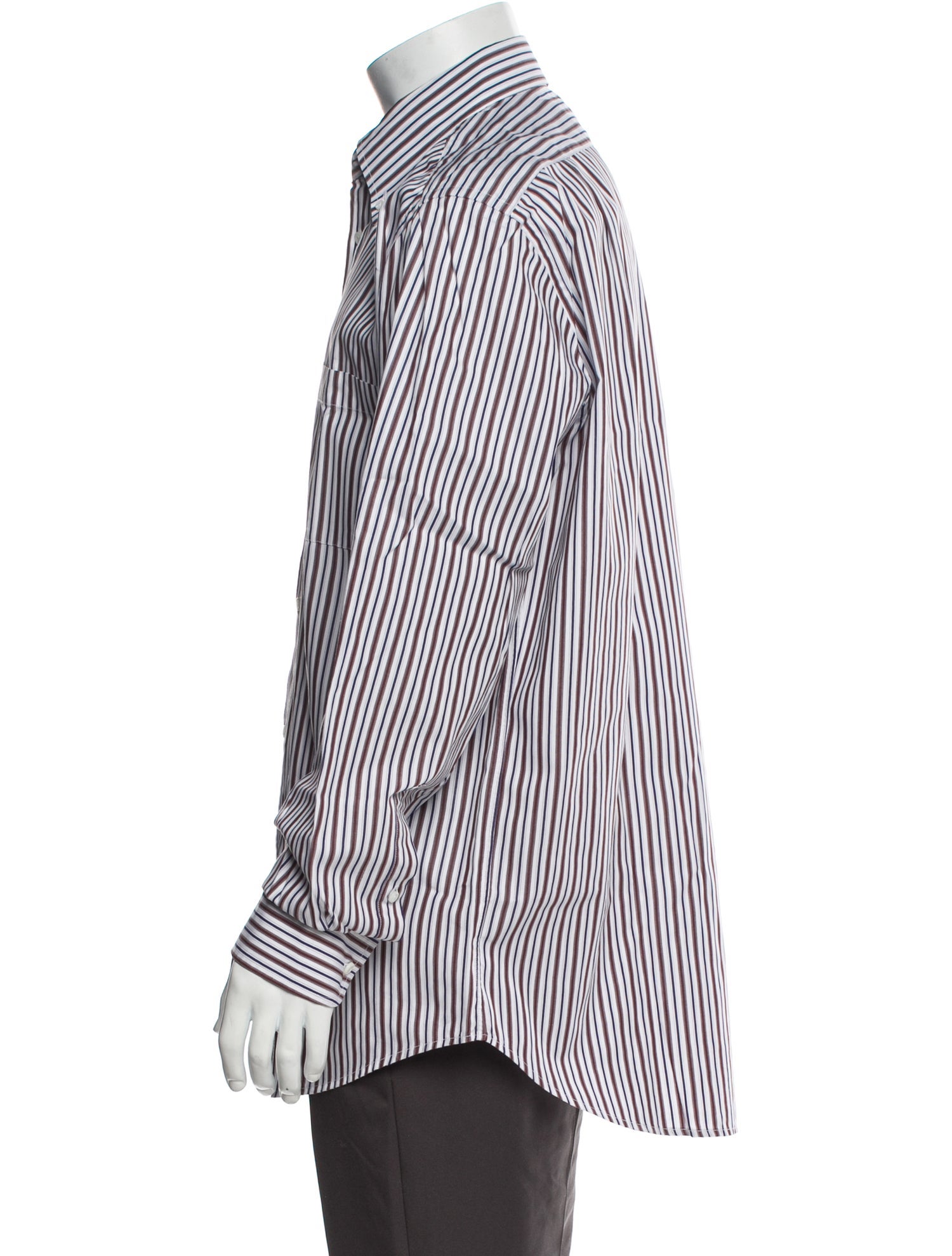 Luciano Barbera Striped Long Sleeve Dress Shirt