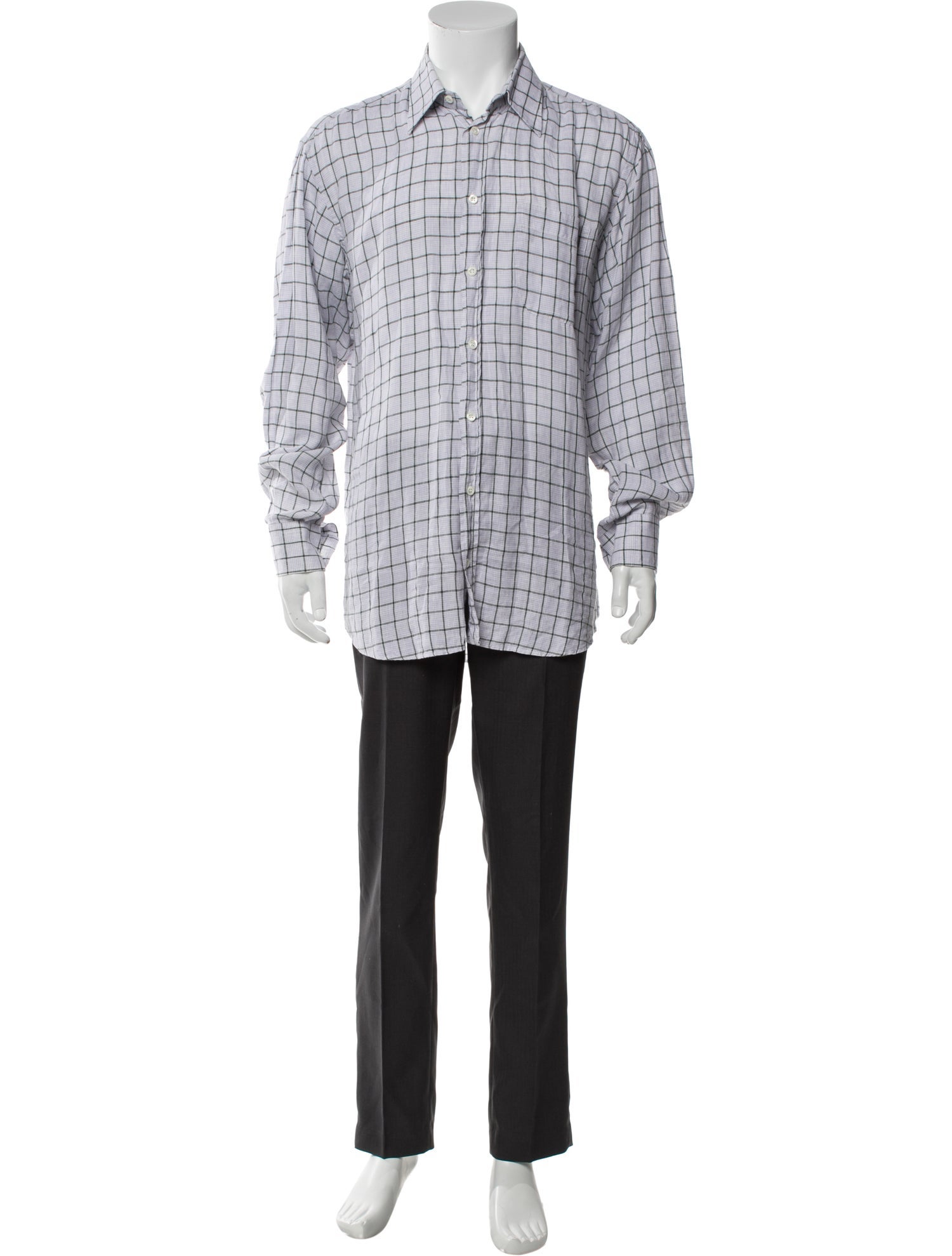Luciano Barbera Linen Plaid Print Shirt