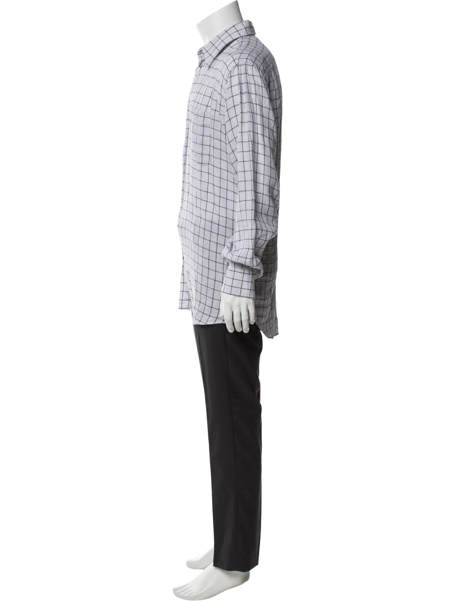 Luciano Barbera Linen Plaid Print Shirt