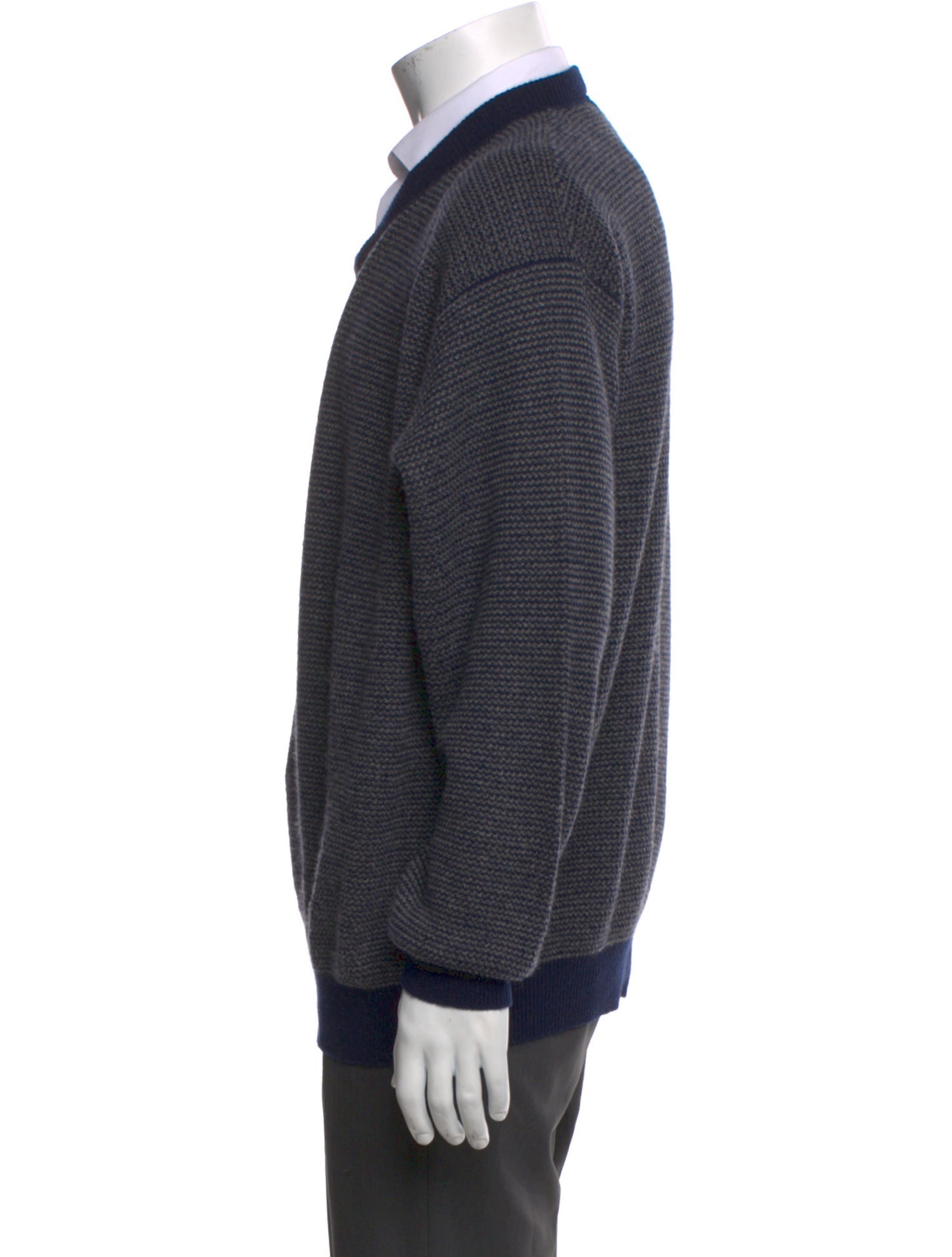 Luciano Barbera Cashmere Colorblock Pattern Pullover