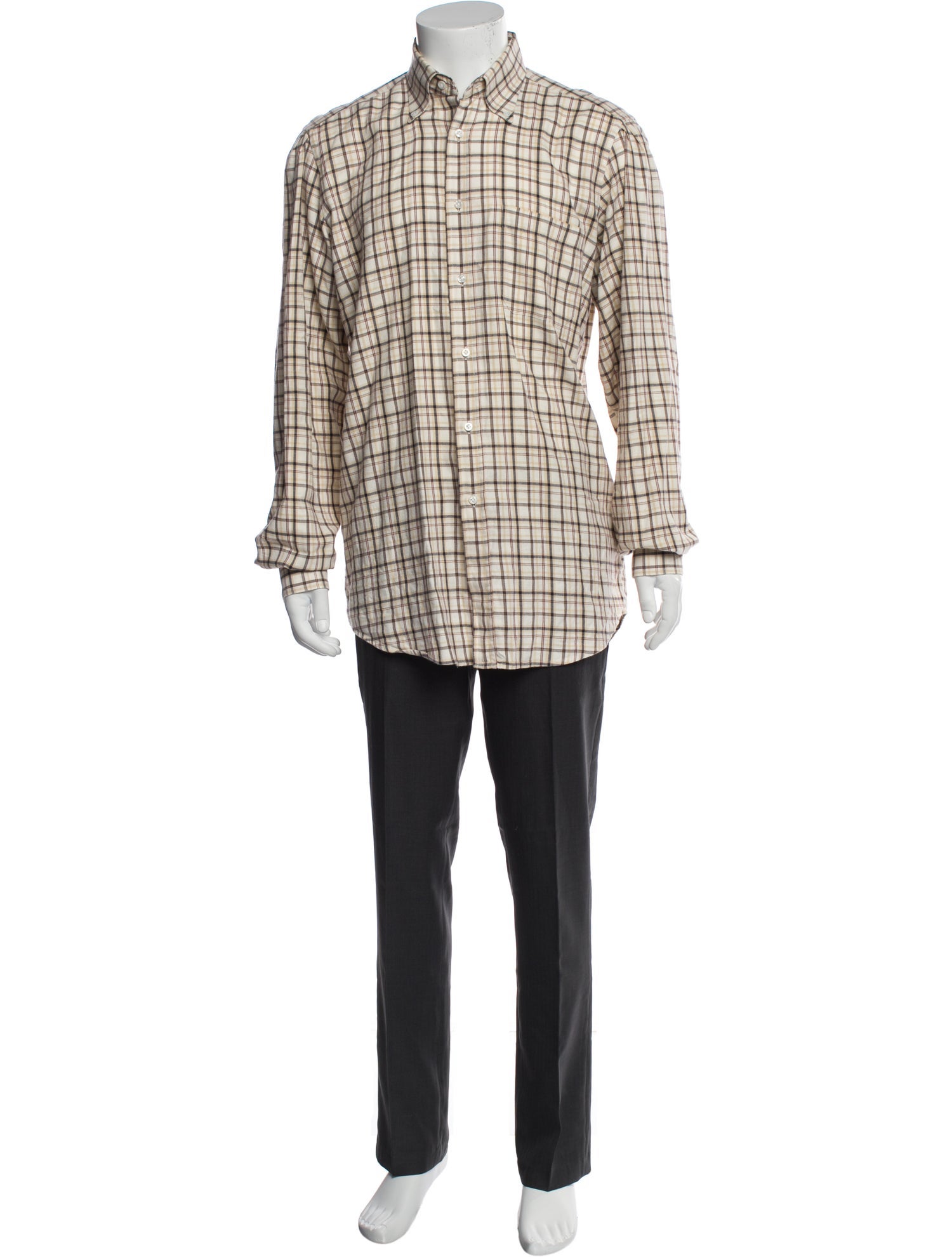 Luciano Barbera Plaid Print Long Sleeve Shirt