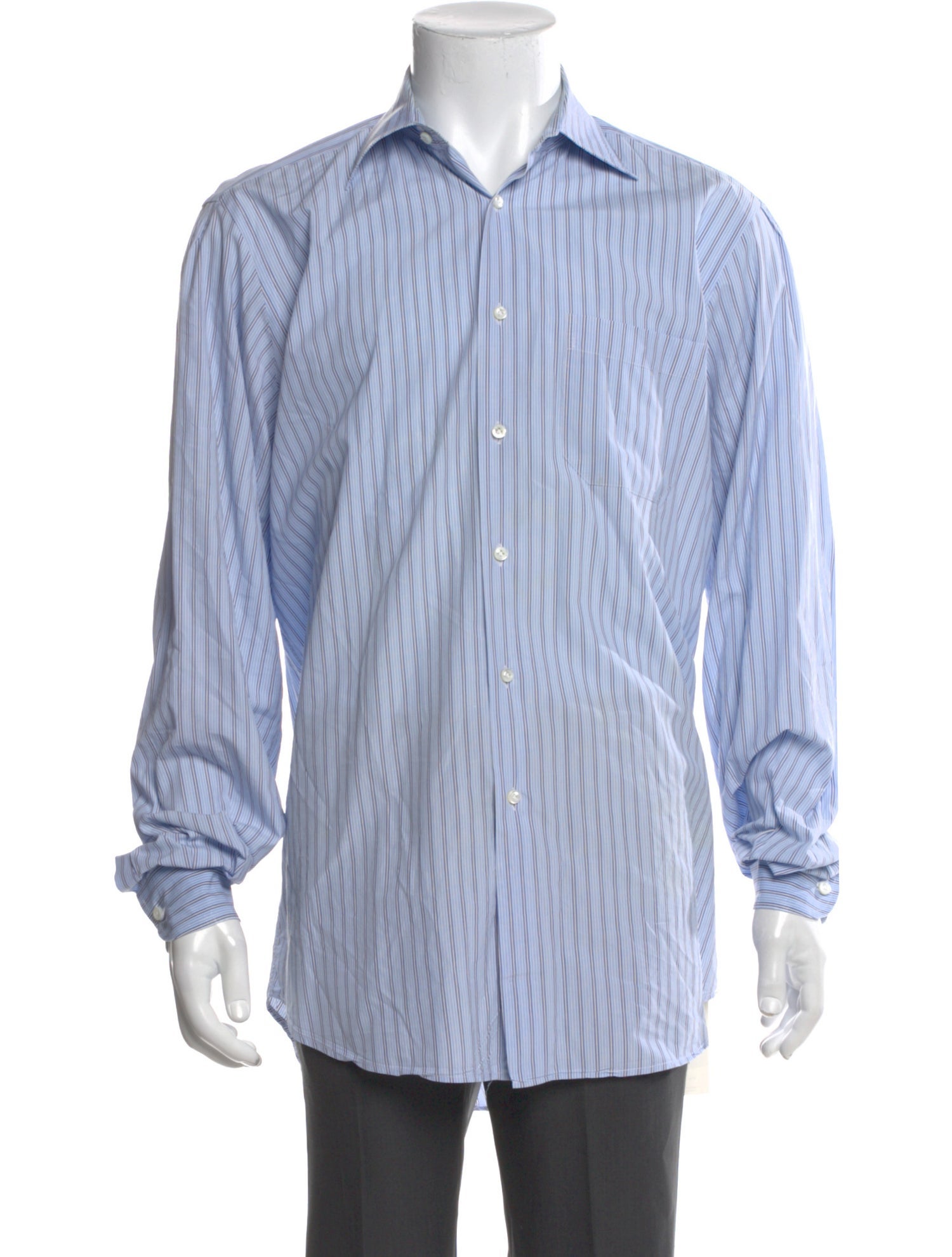 Luciano Barbera Striped Long Sleeve Dress Shirt