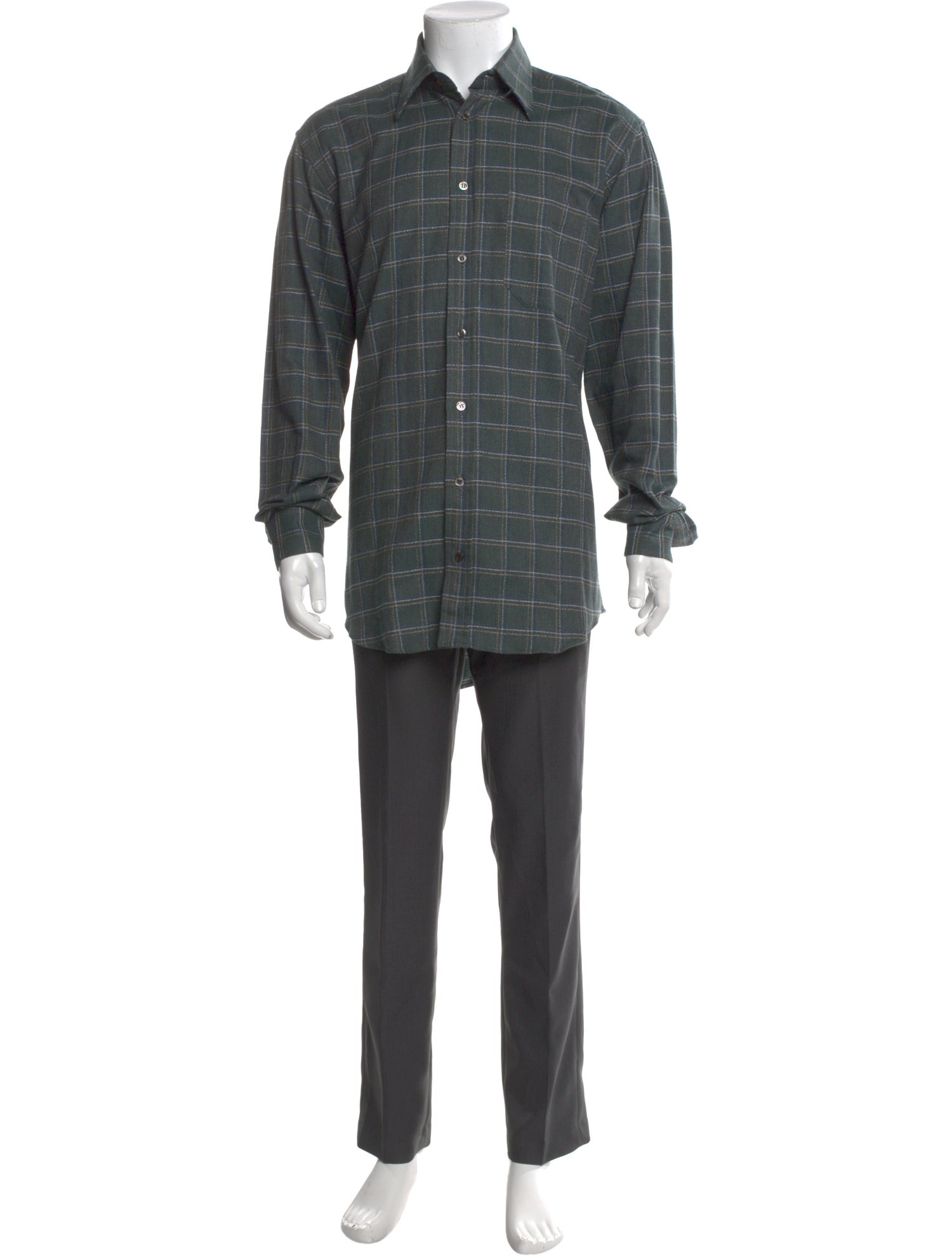 Luciano Barbera Plaid Print Long Sleeve Shirt
