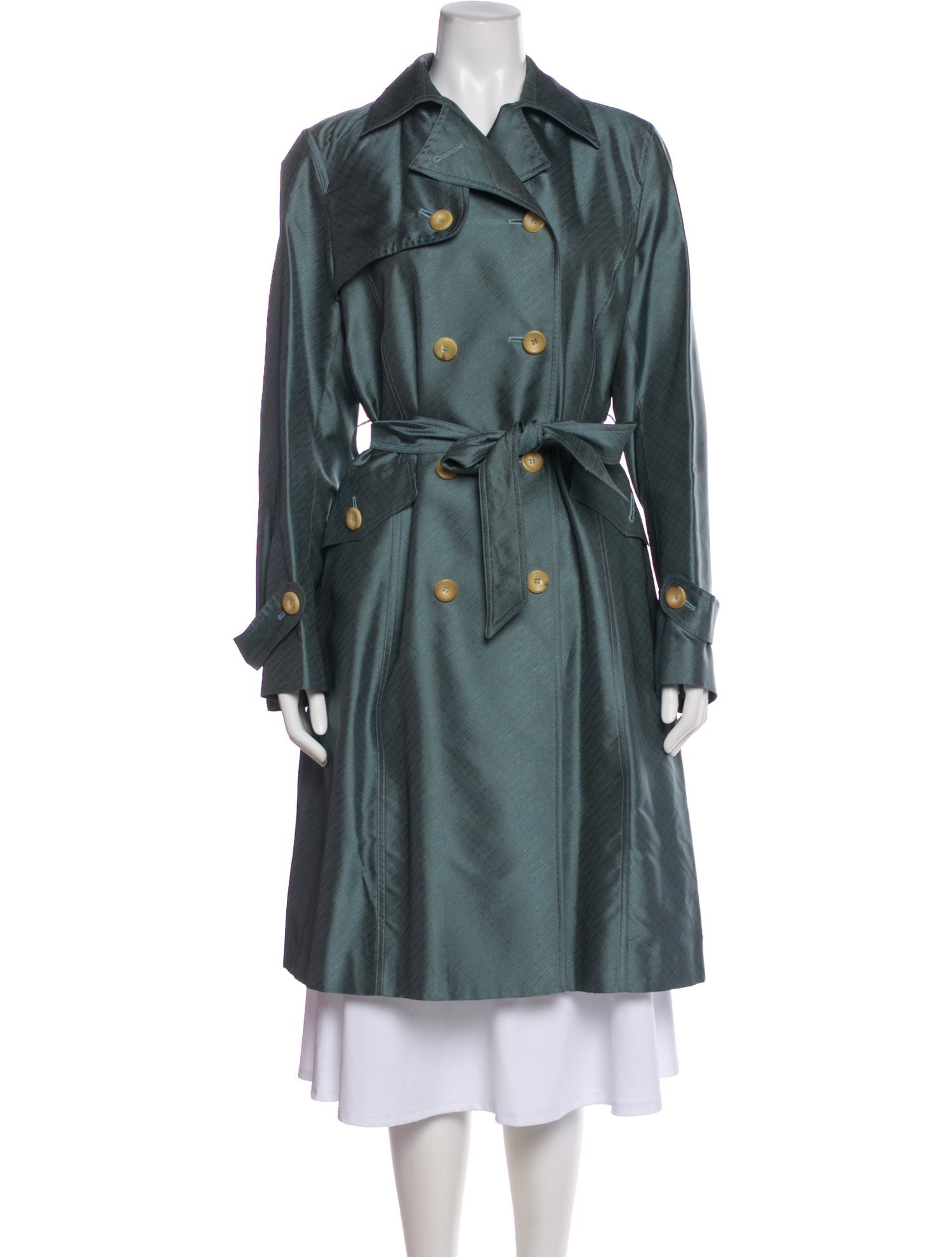 Luciano Barbera Silk Trench Coat
