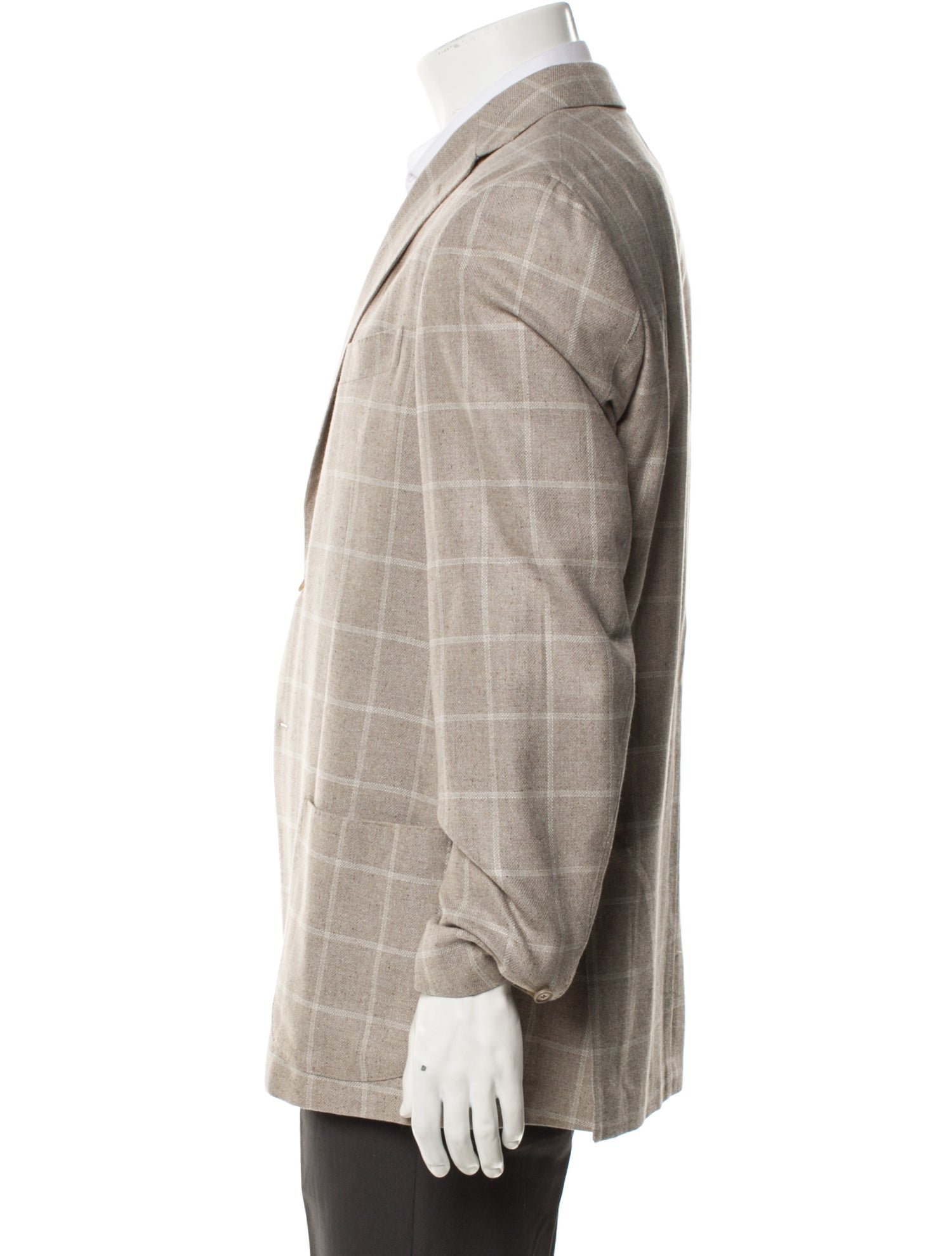 Luciano Barbera Silk Plaid Print Blazer