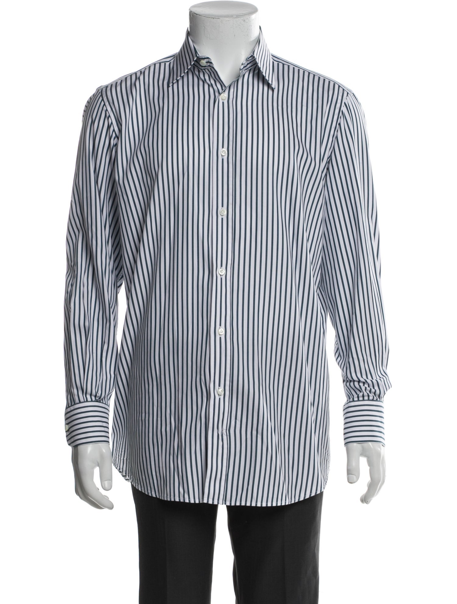 Luciano Barbera Striped Long Sleeve Dress Shirt