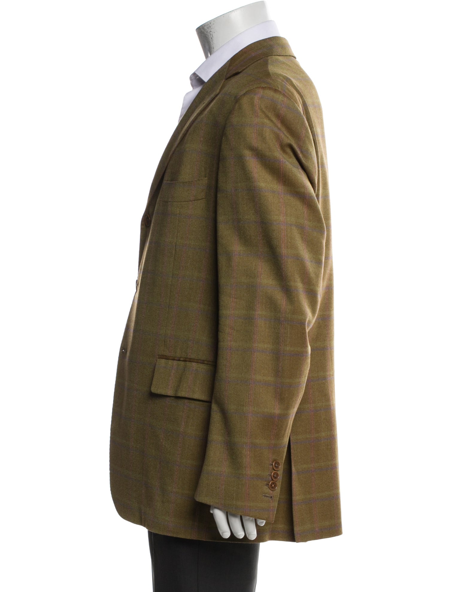 Luciano Barbera Wool Plaid Print Blazer
