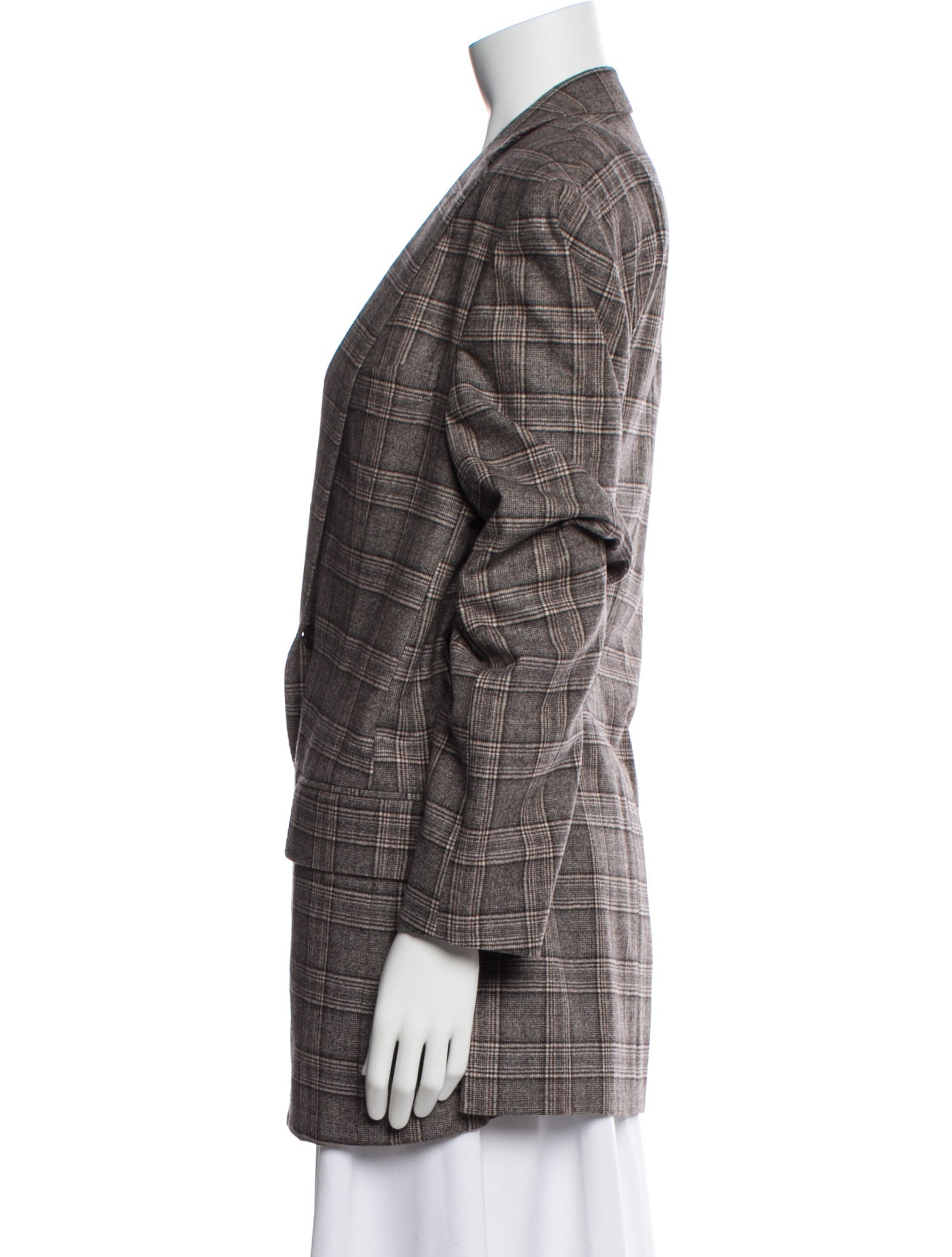 Luciano Barbera Wool Plaid Print Blazer