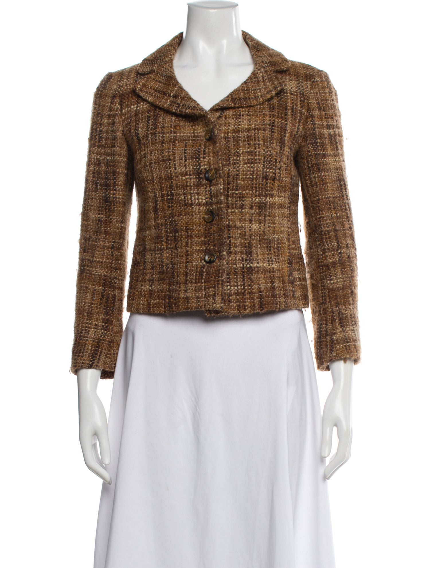 Luciano Barbera Wool Tweed Pattern Blazer