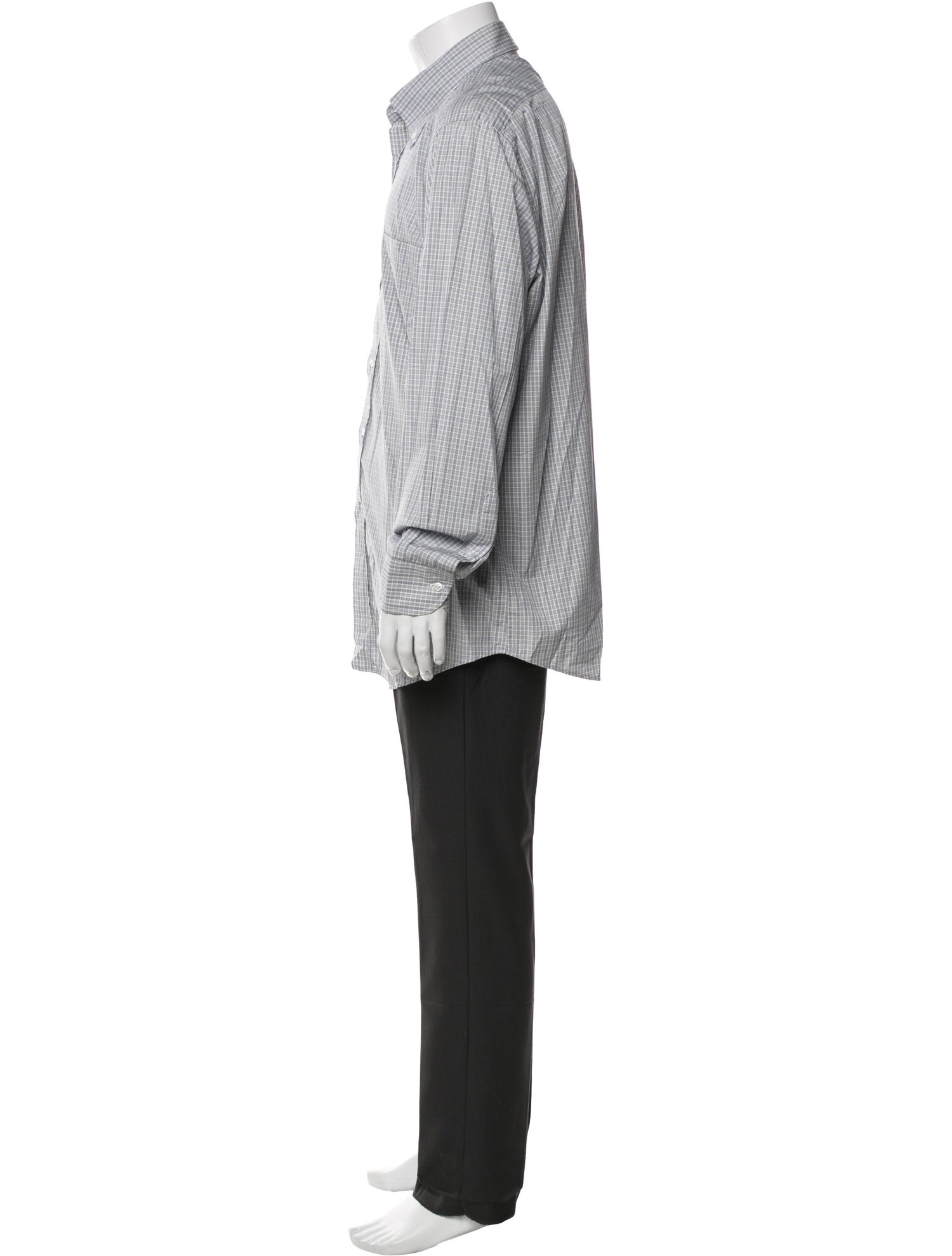 Luciano Barbera Plaid Print Long Sleeve Dress Shirt