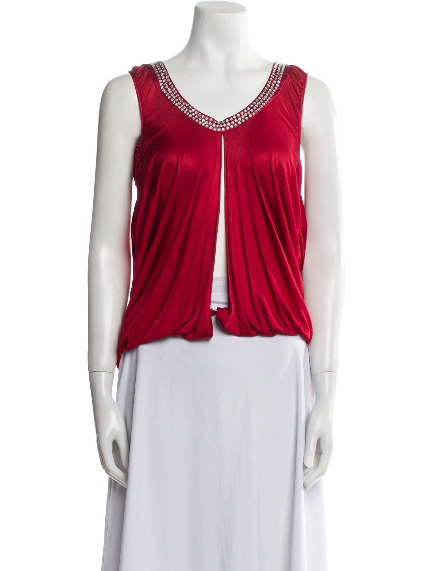 Luca Luca Silk V-Neck Crop Top