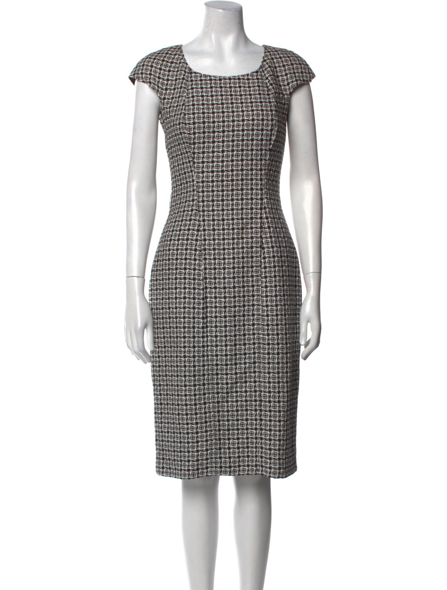 Luca Luca Tweed Pattern Midi Length Dress