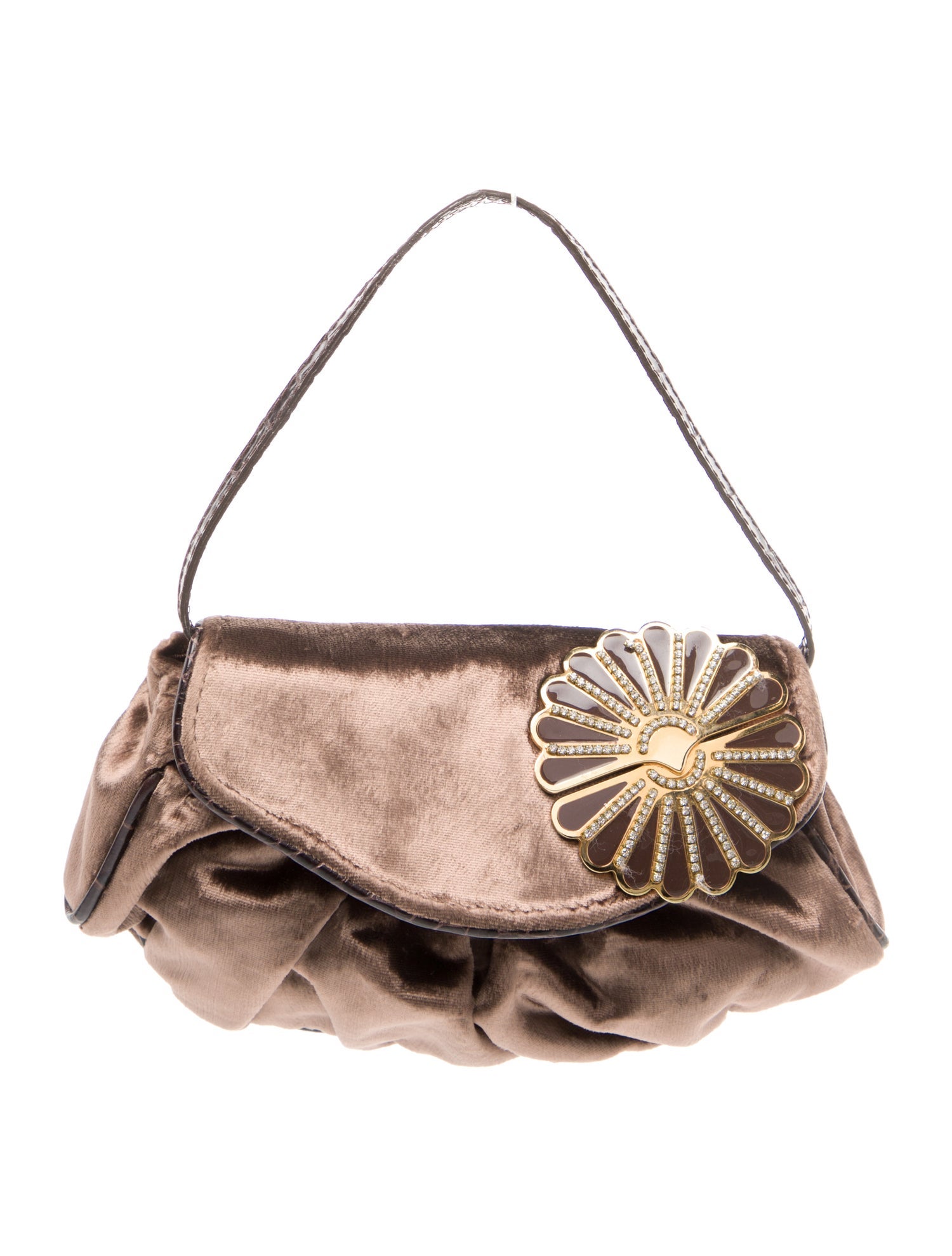 Luca Luca Velvet Top Handle Bag