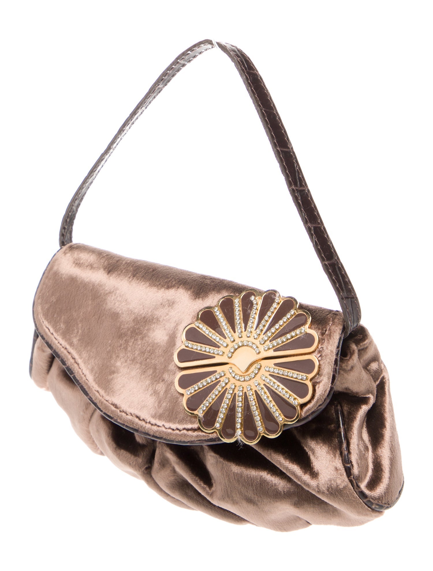 Luca Luca Velvet Top Handle Bag