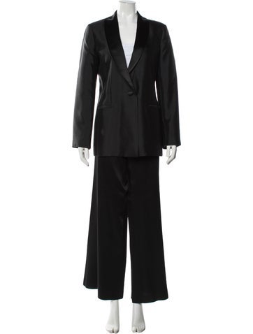 Pre-owned Luca Luca Silk Pantsuit In Black
