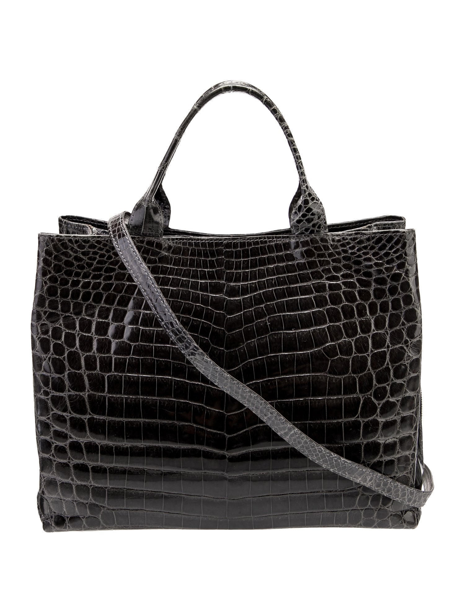 Laurent Effel Embossed Leather Top Handle Bag