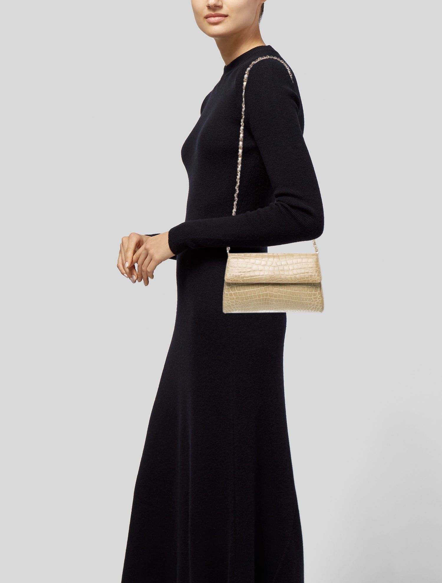 Laurent Effel Embossed Leather Clutch