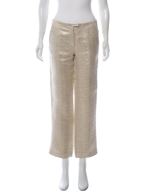 Luisa Beccaria Straight-Leg Metallic Pants metalli