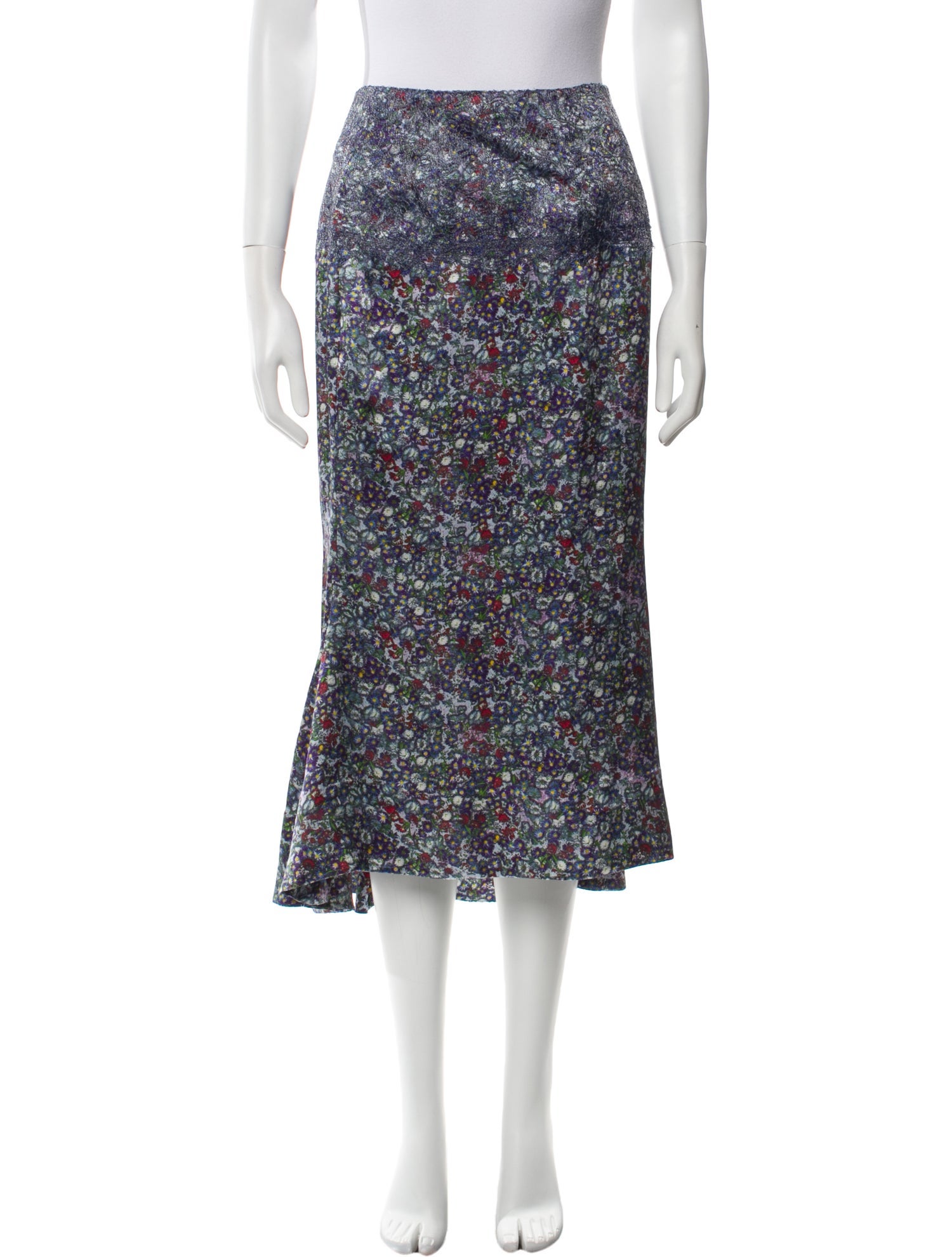 Luisa Beccaria Silk Midi Length Skirt