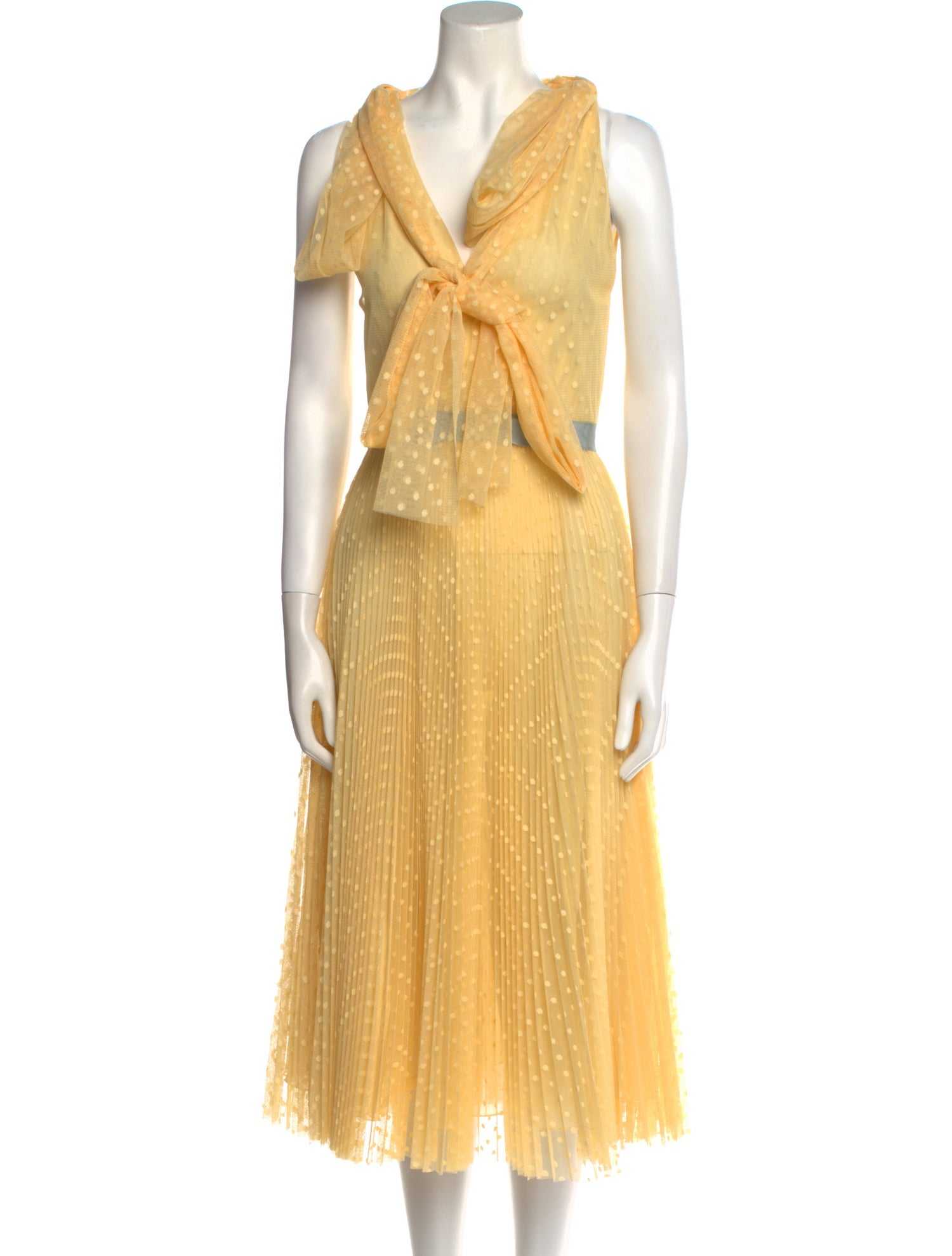 Luisa Beccaria V-Neck Midi Length Dress