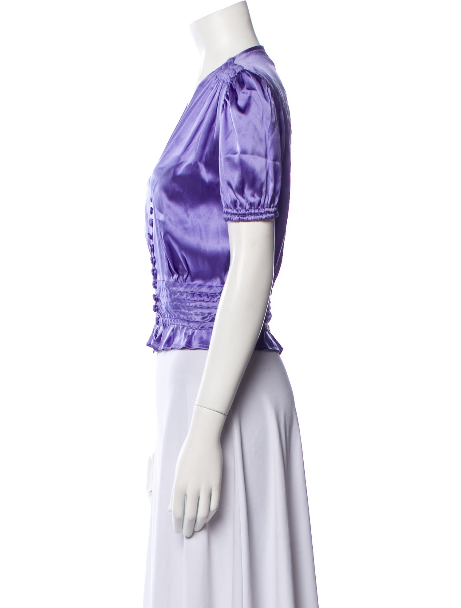 Luisa Beccaria V-Neck Short Sleeve Crop Top