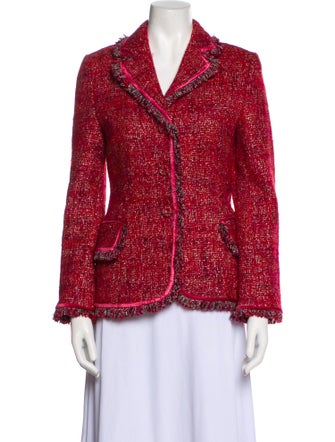 Luisa Beccaria Wool Tweed Pattern Blazer