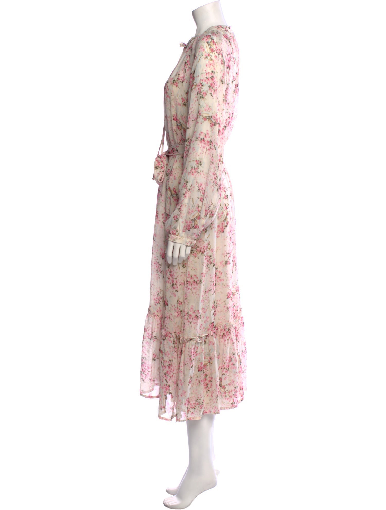 Luisa Beccaria Floral Print Midi Length Dress