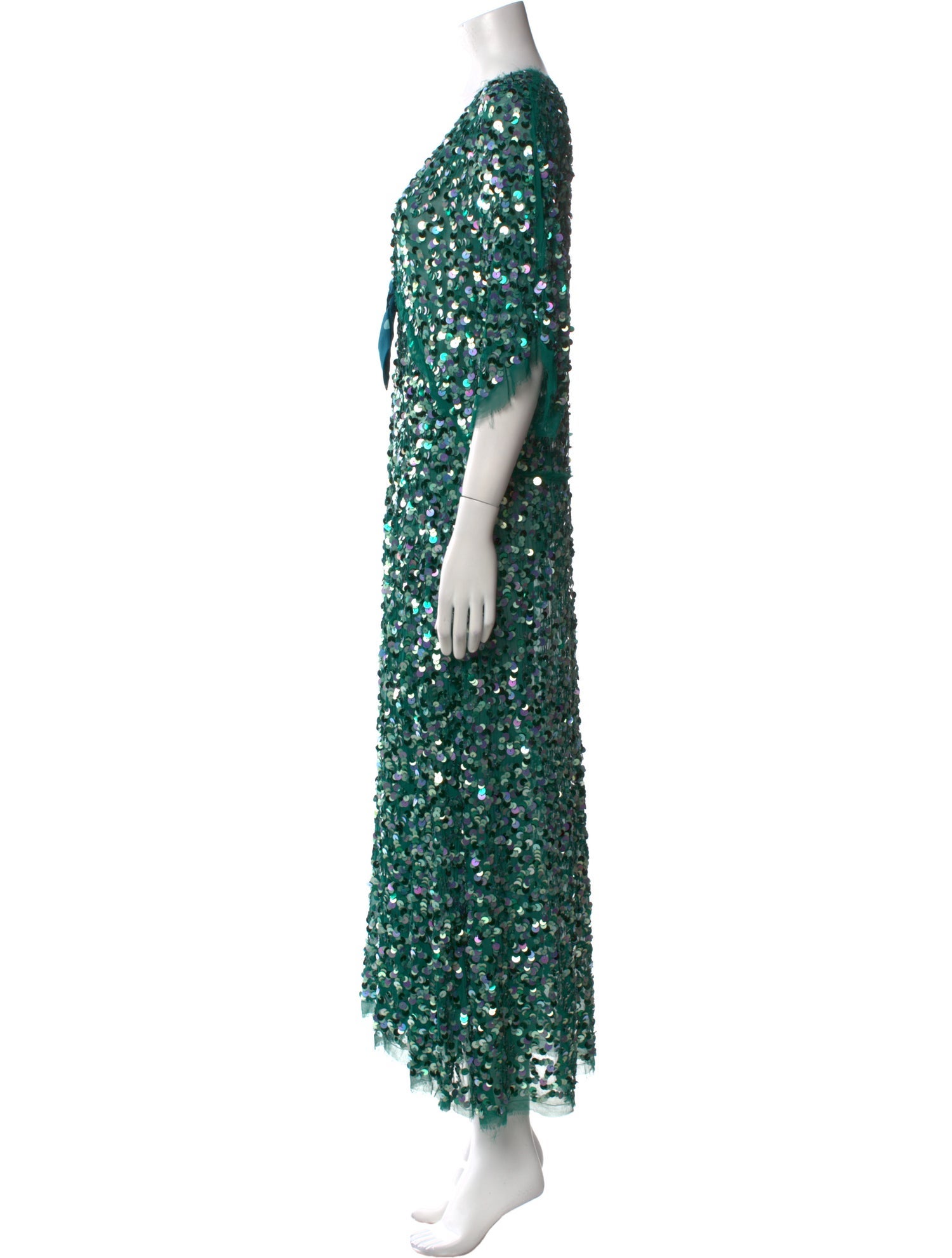 Luisa Beccaria V-Neck Long Dress