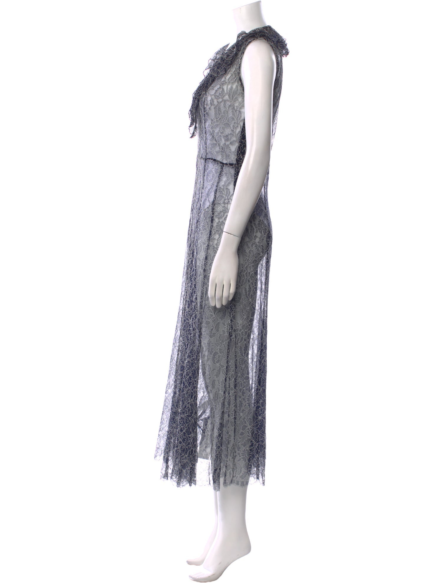 Luisa Beccaria V-Neck Long Dress