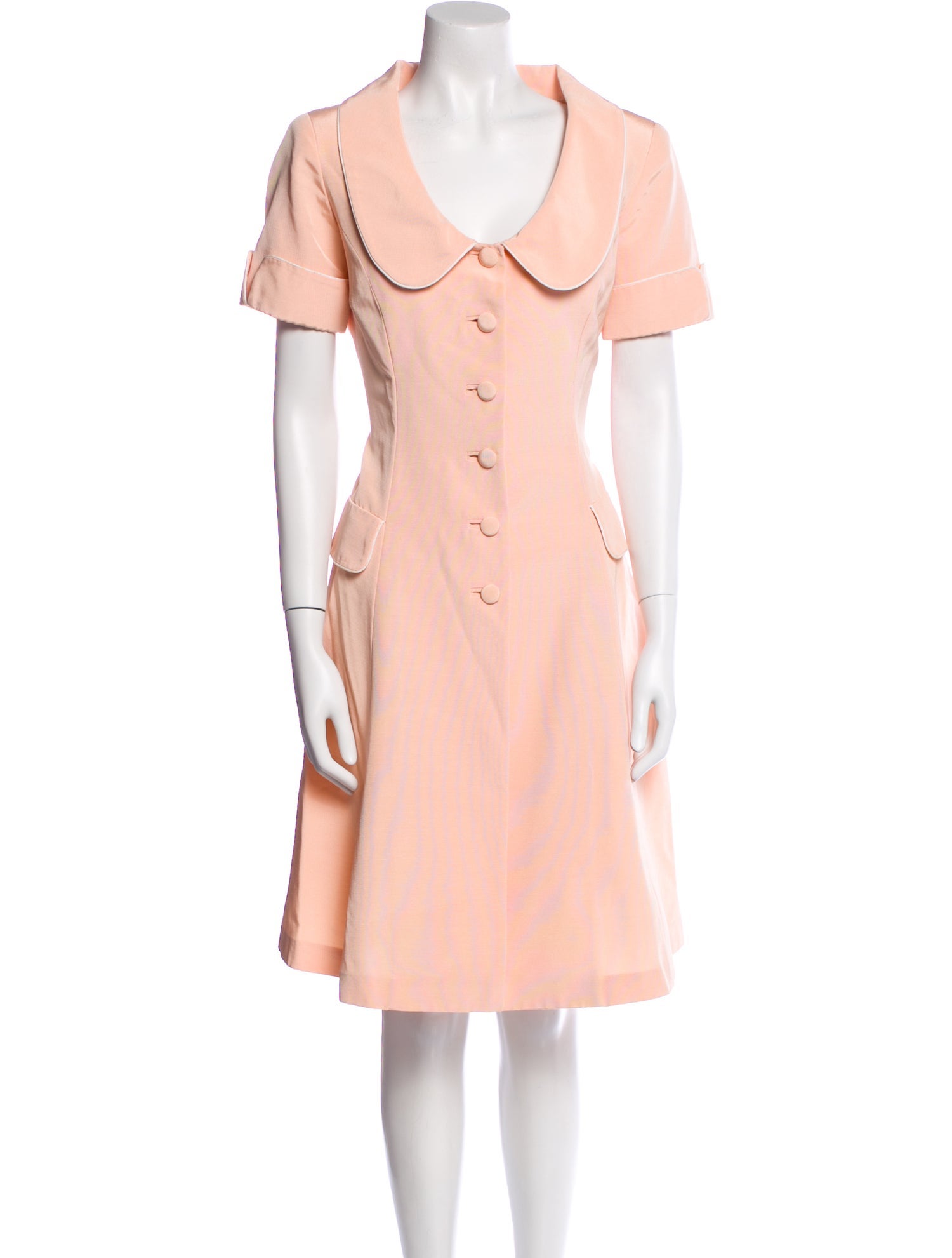 Luisa Beccaria V-Neck Knee-Length Dress