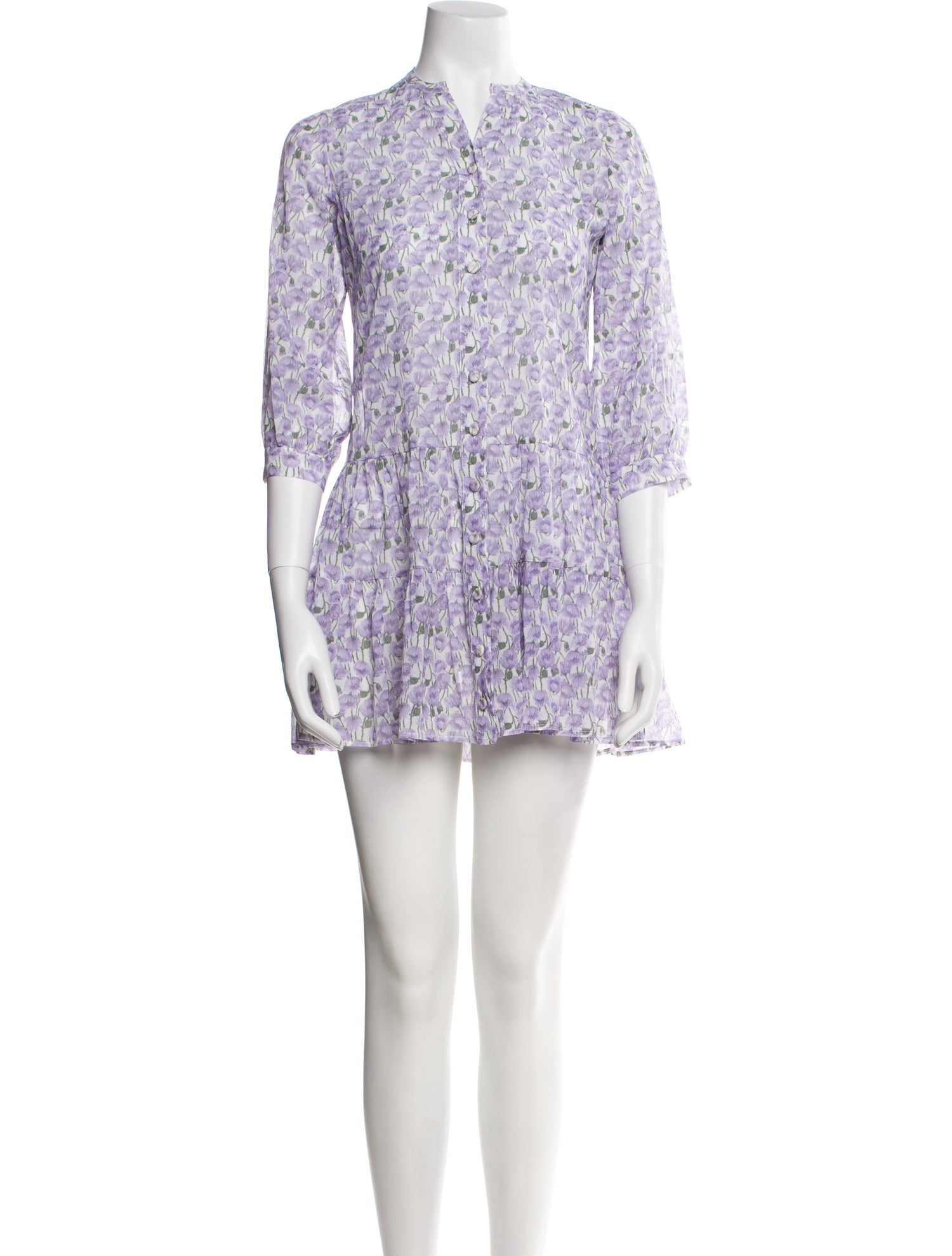 Luisa Beccaria Floral Print Mini Dress