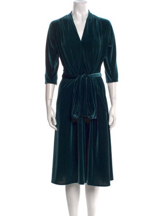 Luisa Beccaria V-Neck Midi Length Dress